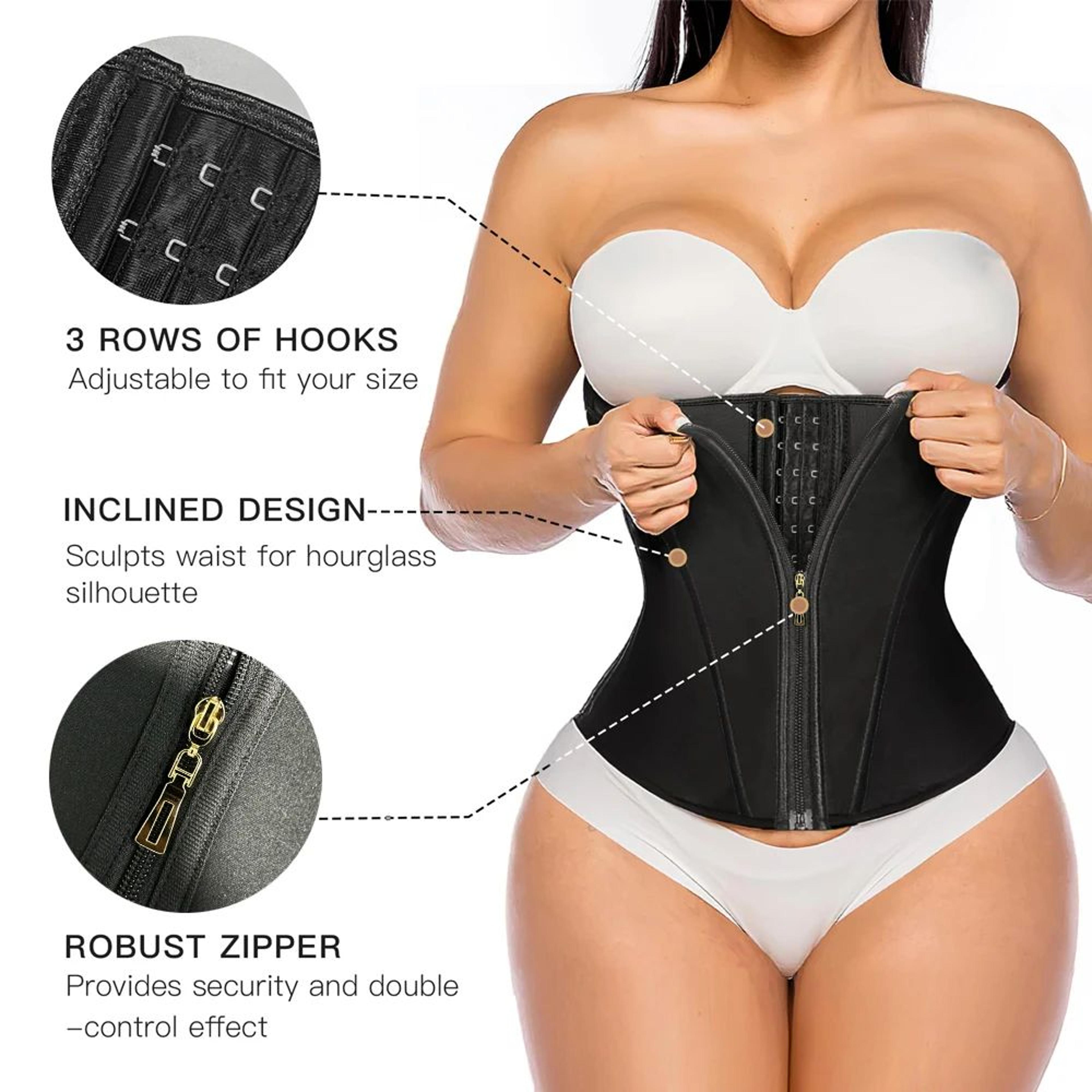 Waist Trainer Corset  Tummy Control Body Shaper Belt With Zipper  Hooks For Workout Postpartum  Wai 1