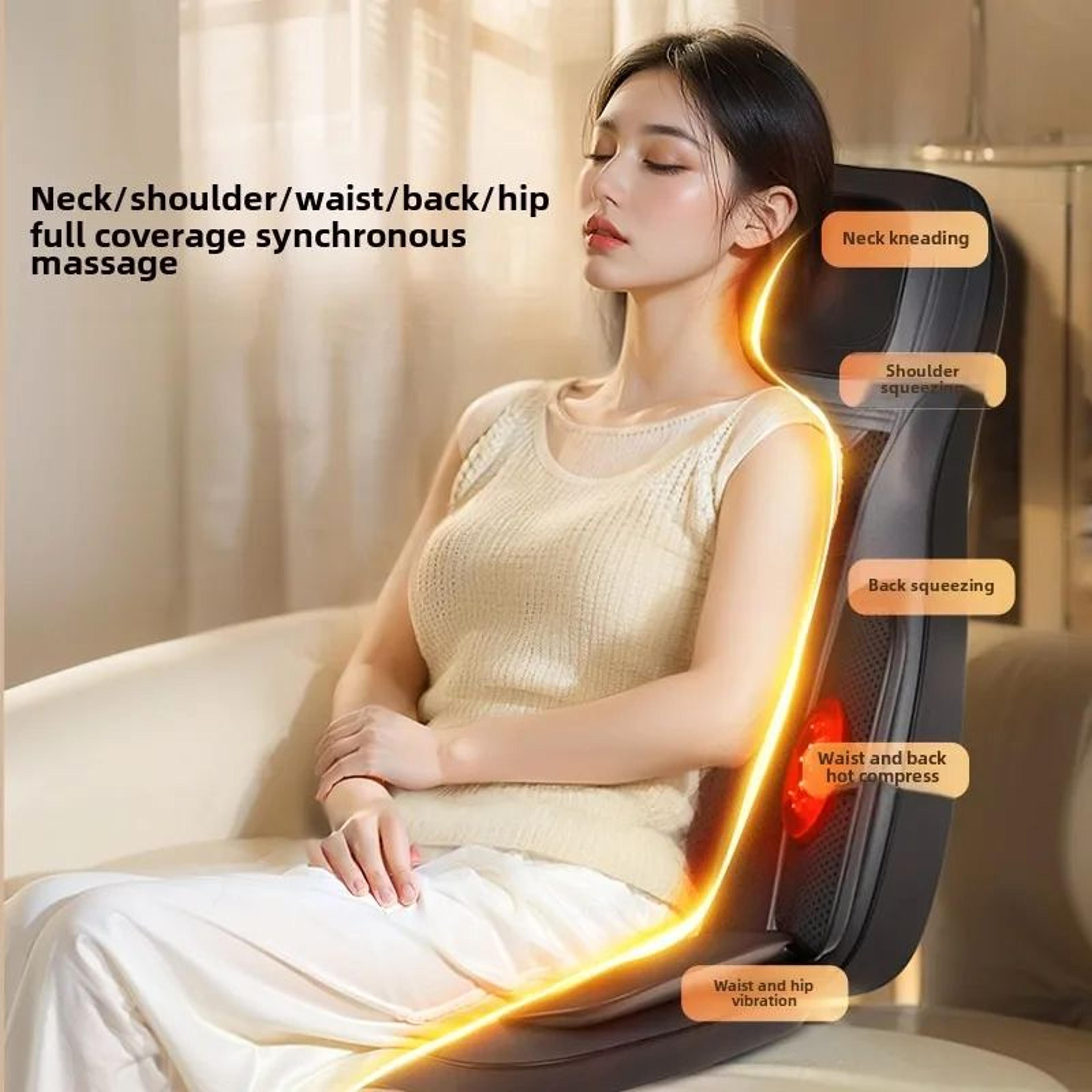 heated massage seat cushion for chair – full body vibration back massage pad with soothing heat therapy