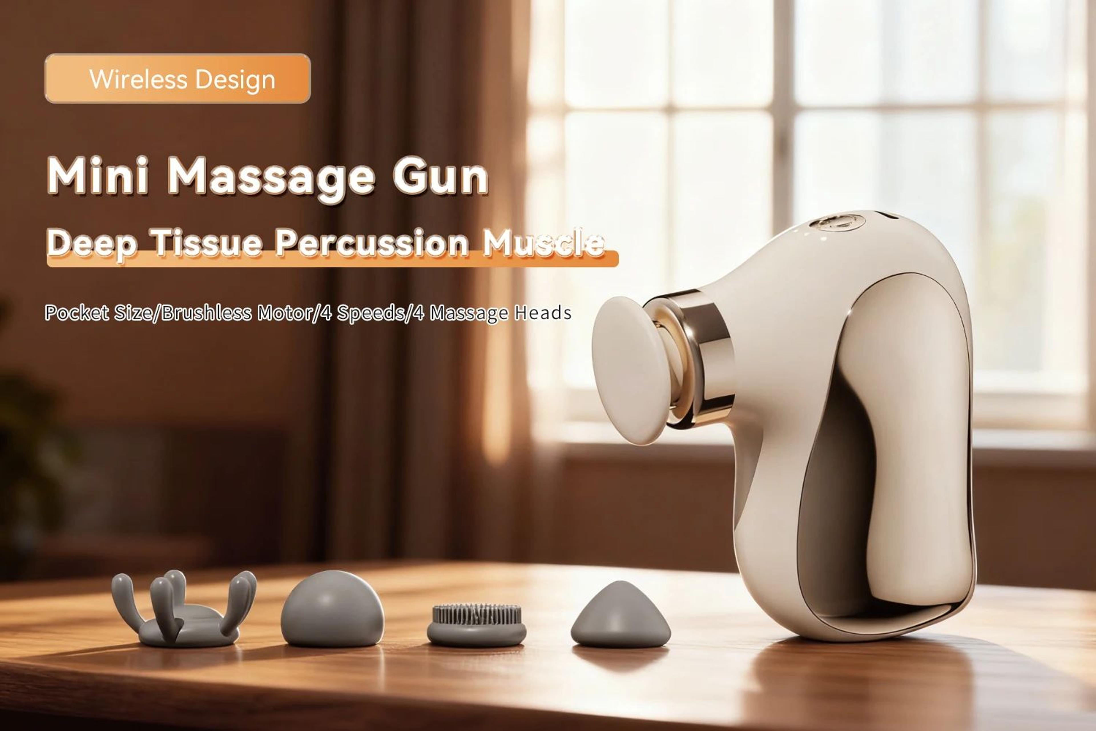 Cordless Mini Muscle Massage Gun With Silicone Massage Head  Portable Deep Tissue Percussion Massag 5