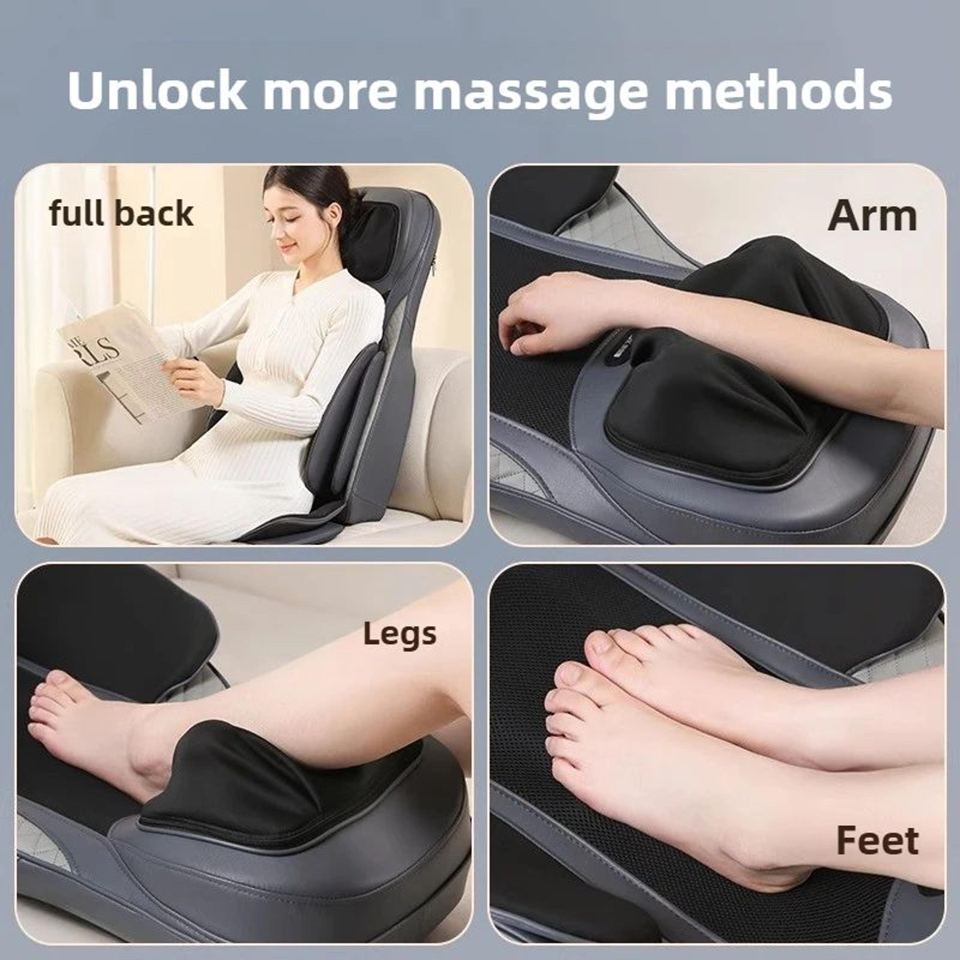 Shiatsu Neck  Back Massager With Heat Chair Pad  2D  3D Full Body Kneading Seat Massager For Home   4