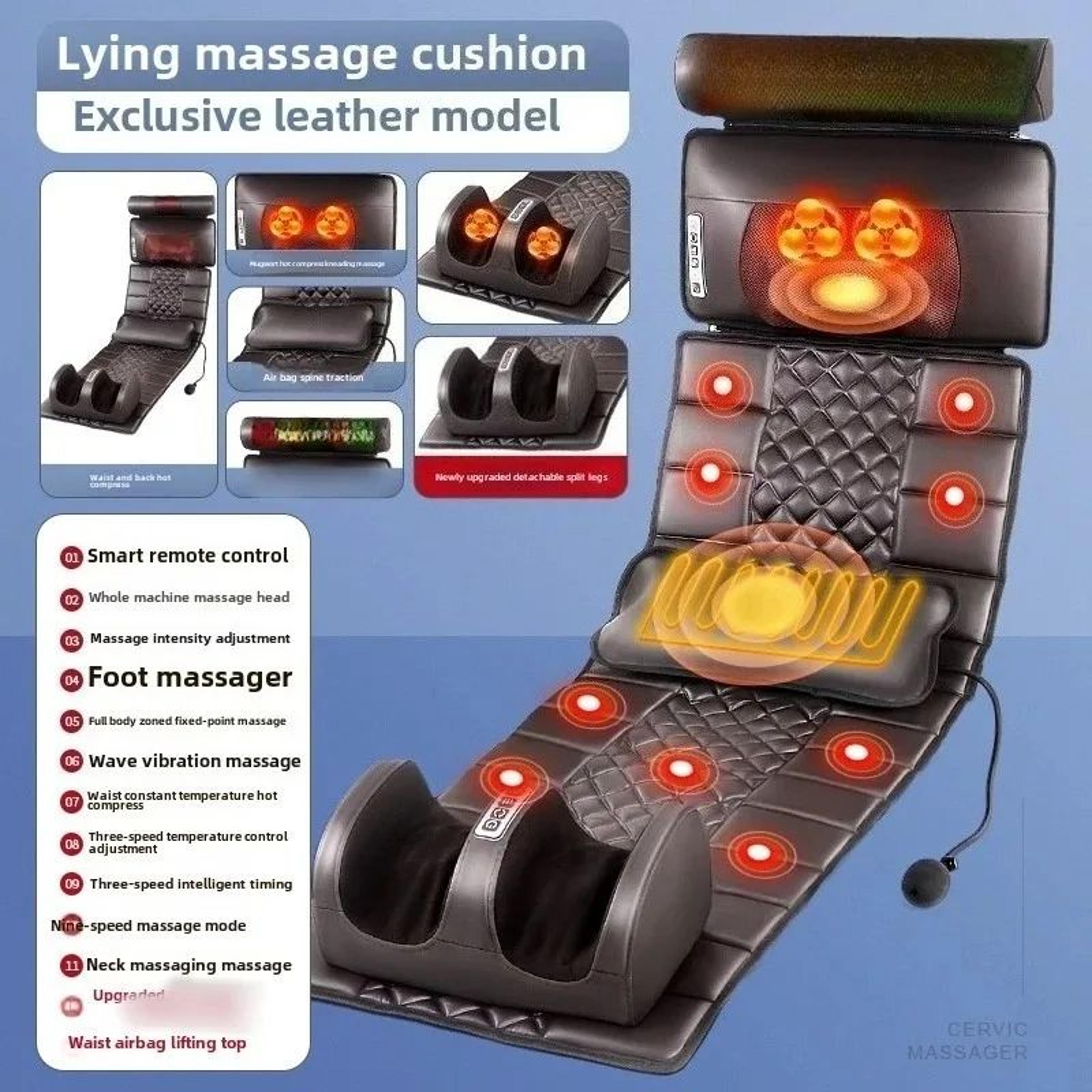 European Standard Full Body Massage Mattress With Heat  Wave Vibration  Neck Back Massage Pad With  13