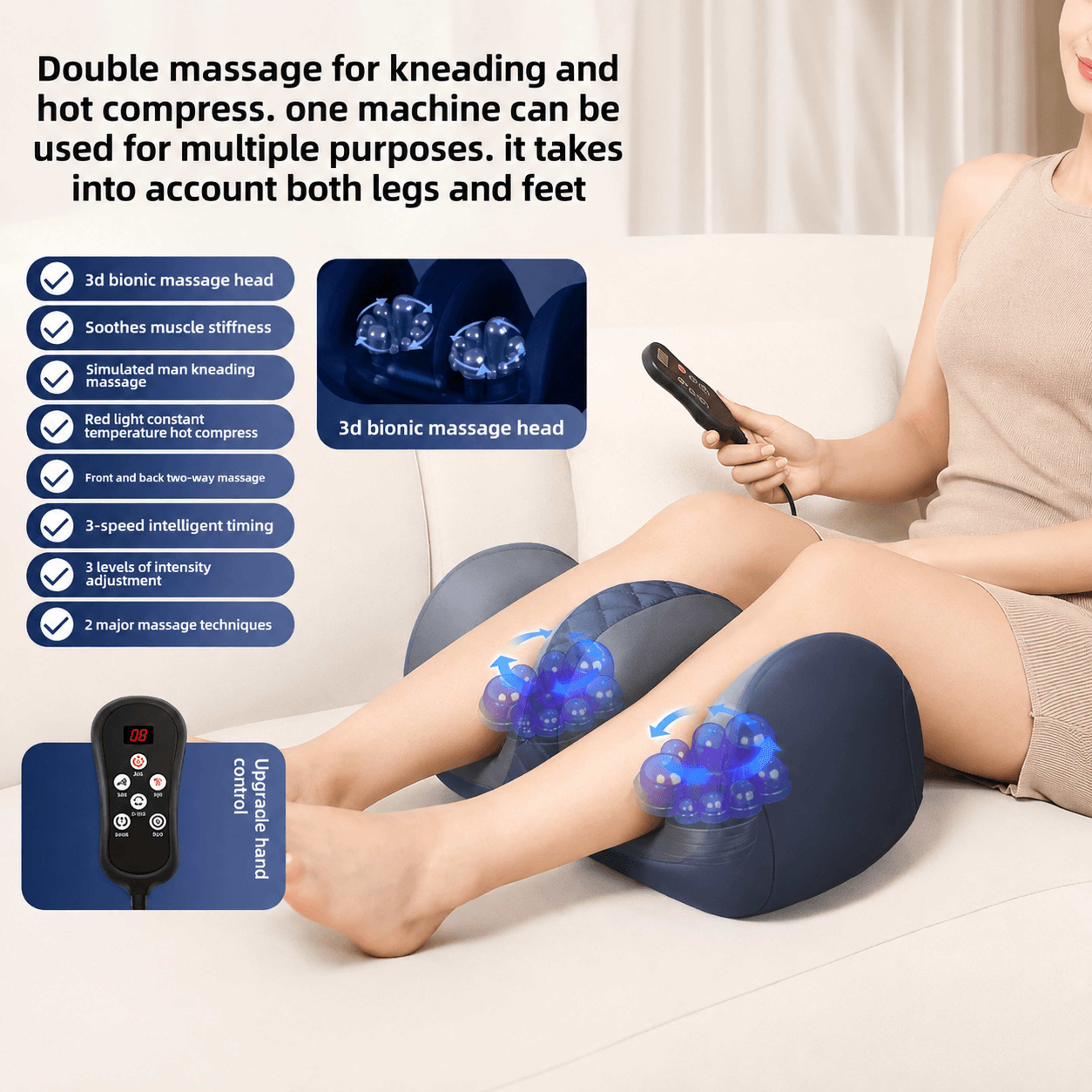 3D Shiatsu Foot Massager With Heat  Calf Compression  Deep Kneading Foot Massage Machine For Circul 7