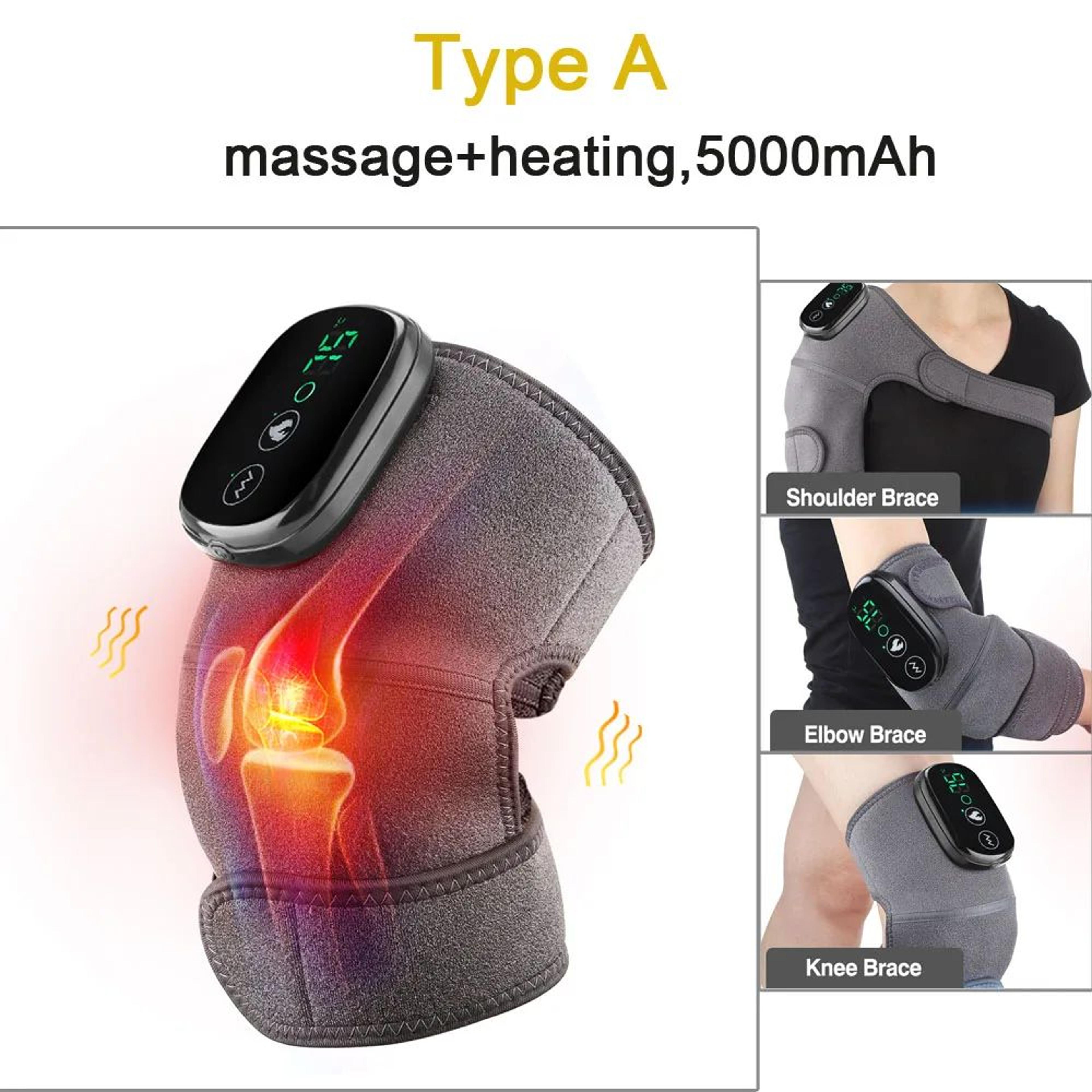 3in1 Rechargeable Heated Knee Massager With Vibration  Electric Wrap Brace For Knee Shoulder Elbow  6