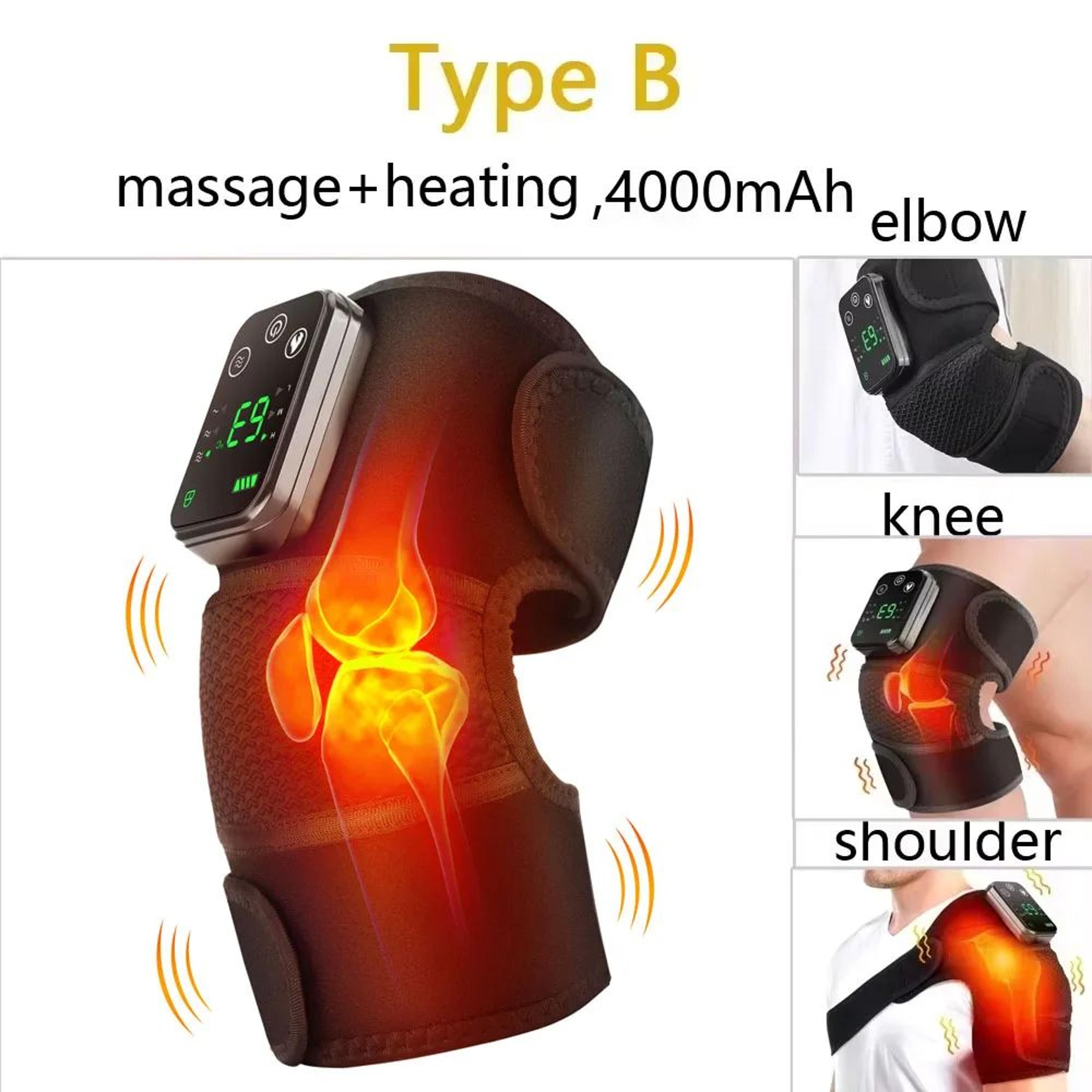 3in1 Rechargeable Heated Knee Massager With Vibration  Electric Wrap Brace For Knee Shoulder Elbow  7