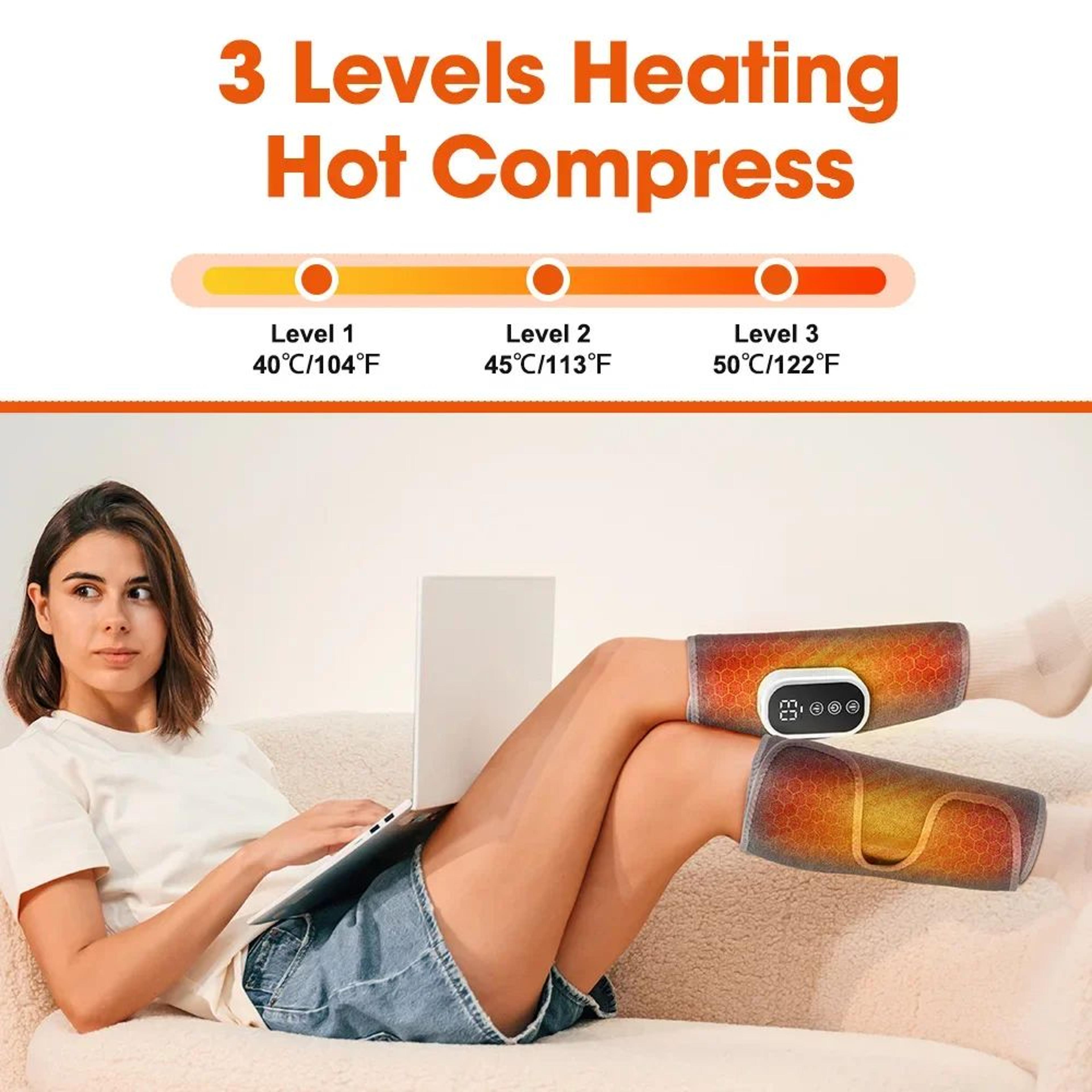 Wireless Calf Leg Massager With Heat  Air Compression  Rechargeable Electric Leg Massage Wrap For M 3