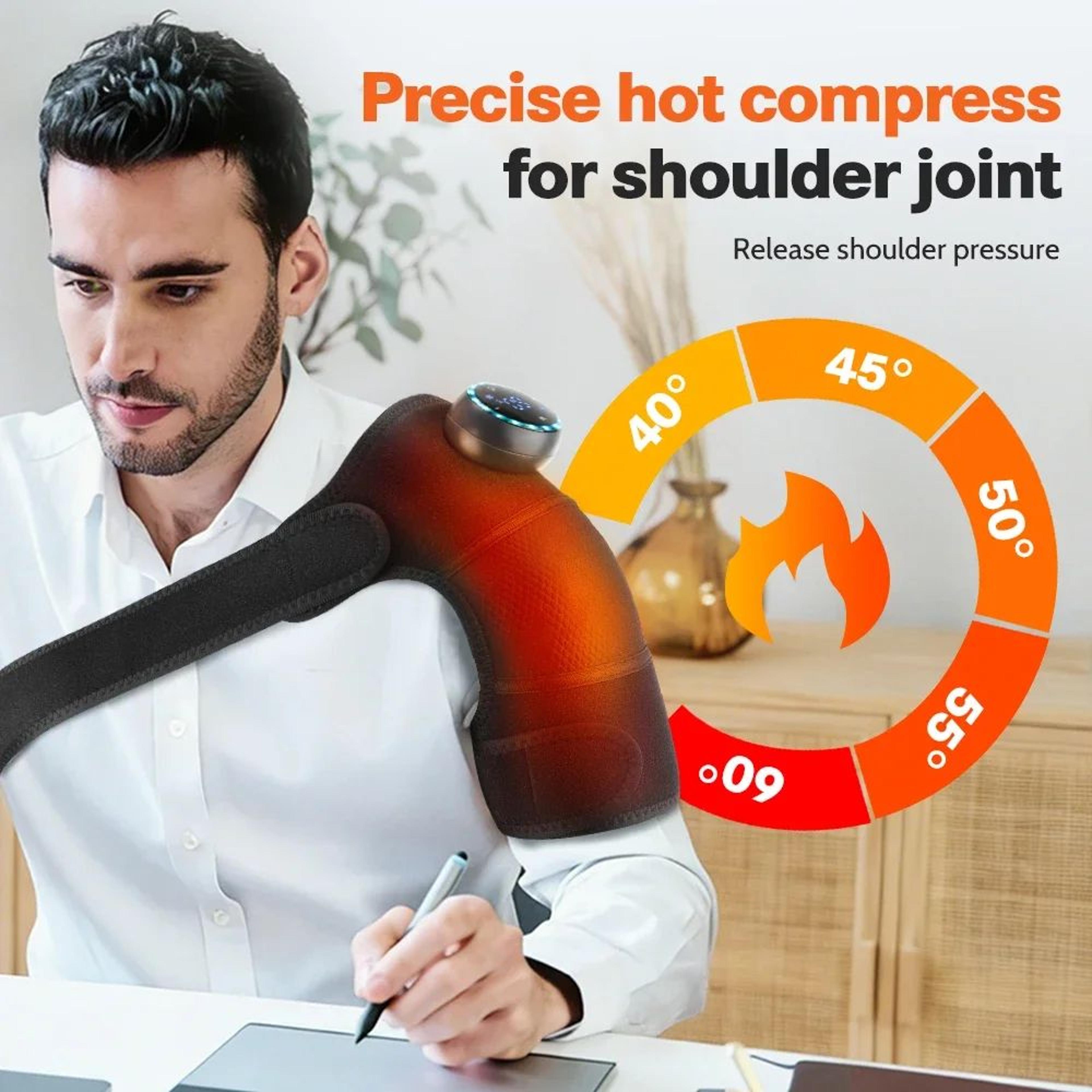 3in1 Cordless Heated Knee Shoulder Elbow Massager  Rechargeable Vibration Joint Wrap With Far Infra 1