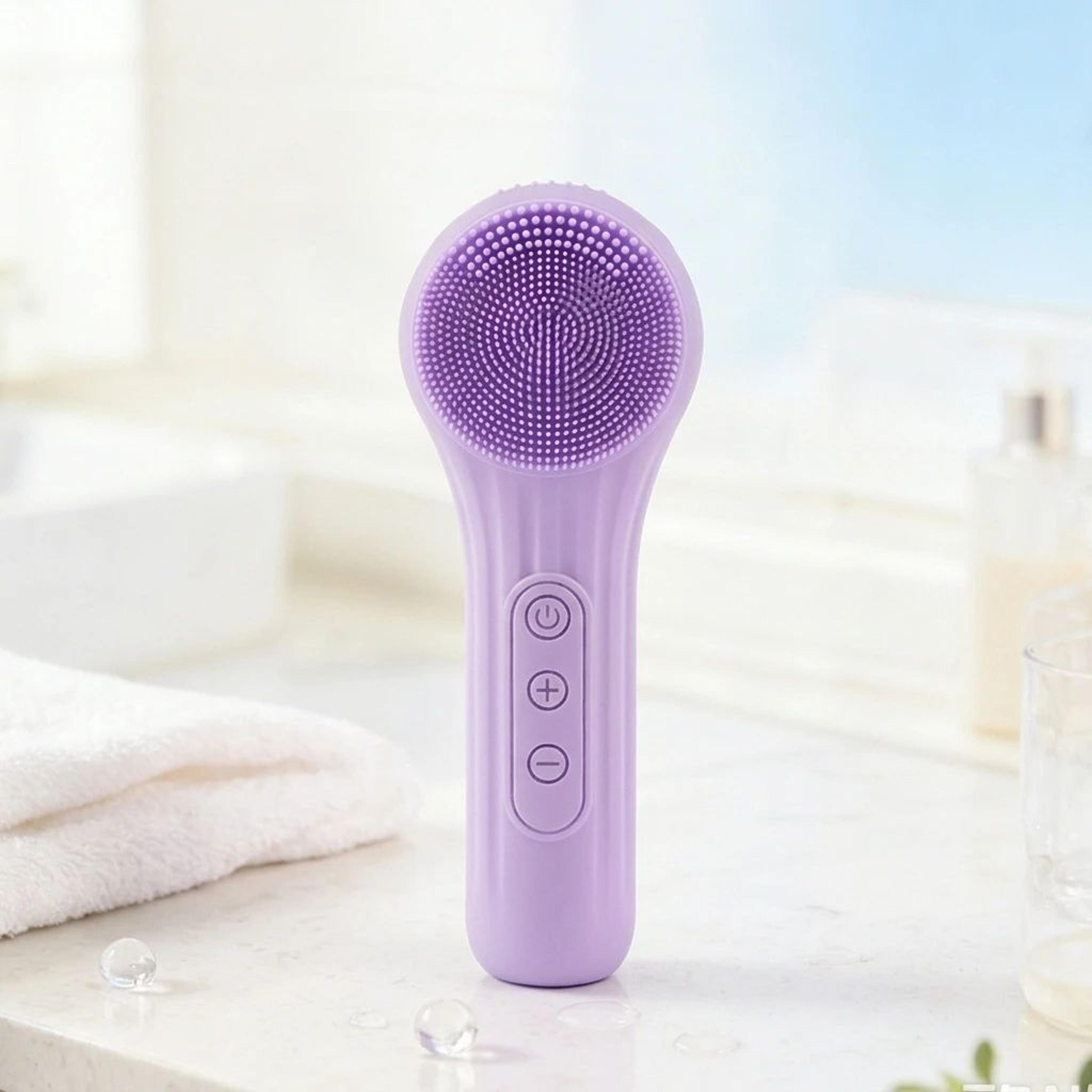 Rechargeable Silicone Facial Cleanser Brush With Heat Massage  Electric Sonic Deep Pore Face Cleans 8