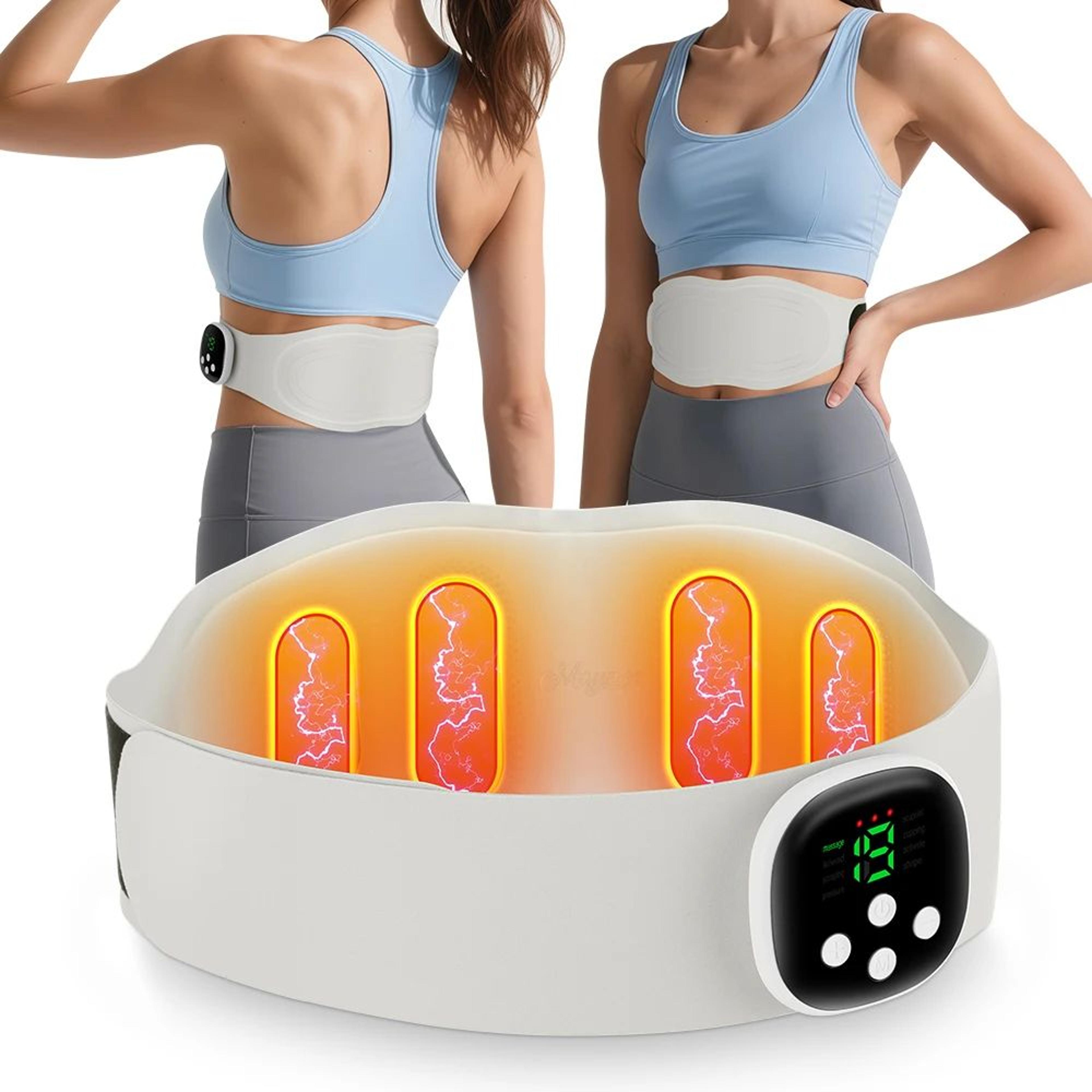 Electric EMS Heating Waist Massager Belt  Rechargeable Abdominal Muscle Toner With 8 Modes  19 Inte 4