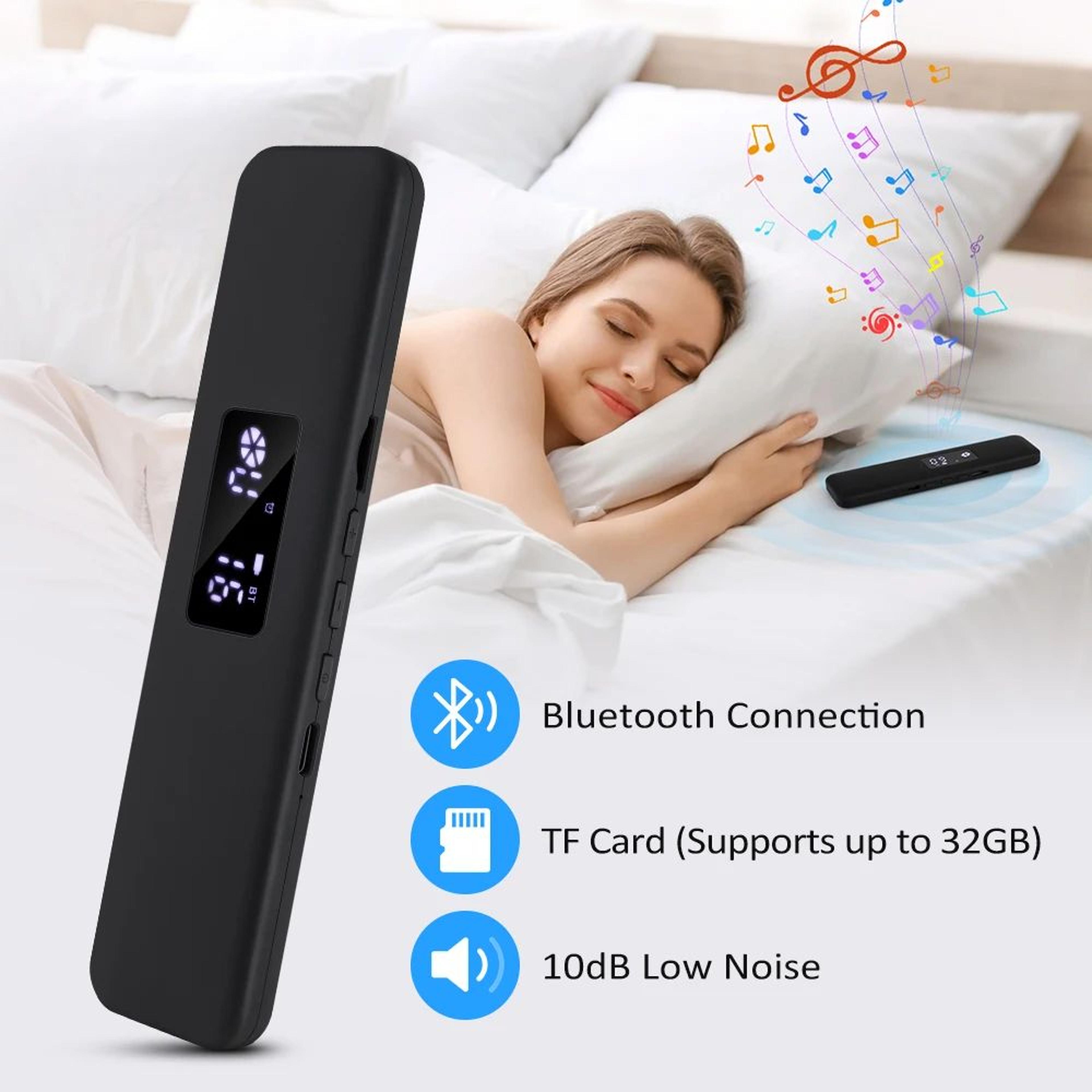 Bone Conduction Sleep Aid Device With Bluetooth 50  White Noise  Under Pillow Speaker With LED Disp 3