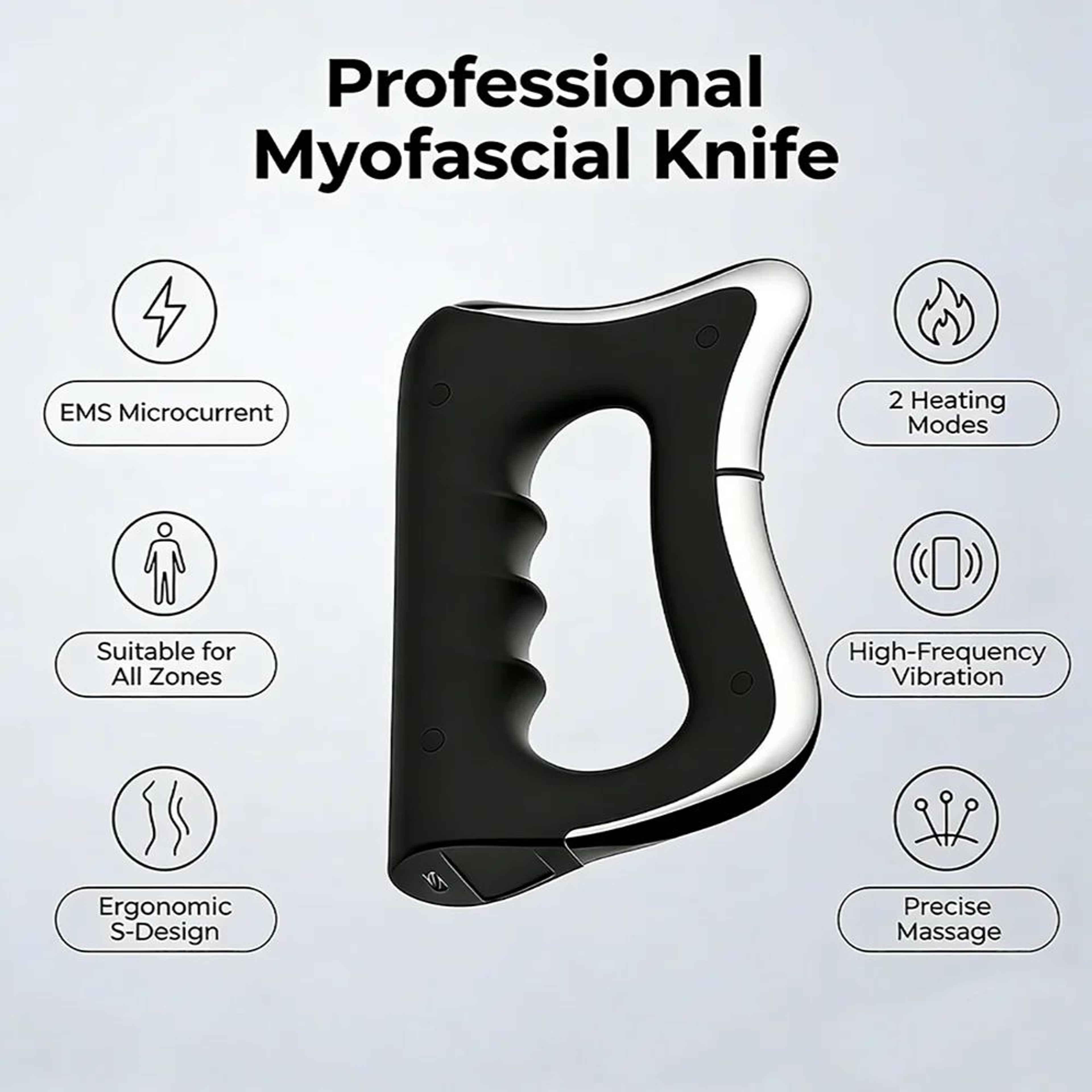 Electric Fascia Massage Blade With Heat  Microcurrent  Vibrating Muscle Scraping Tool For Body Cont 4