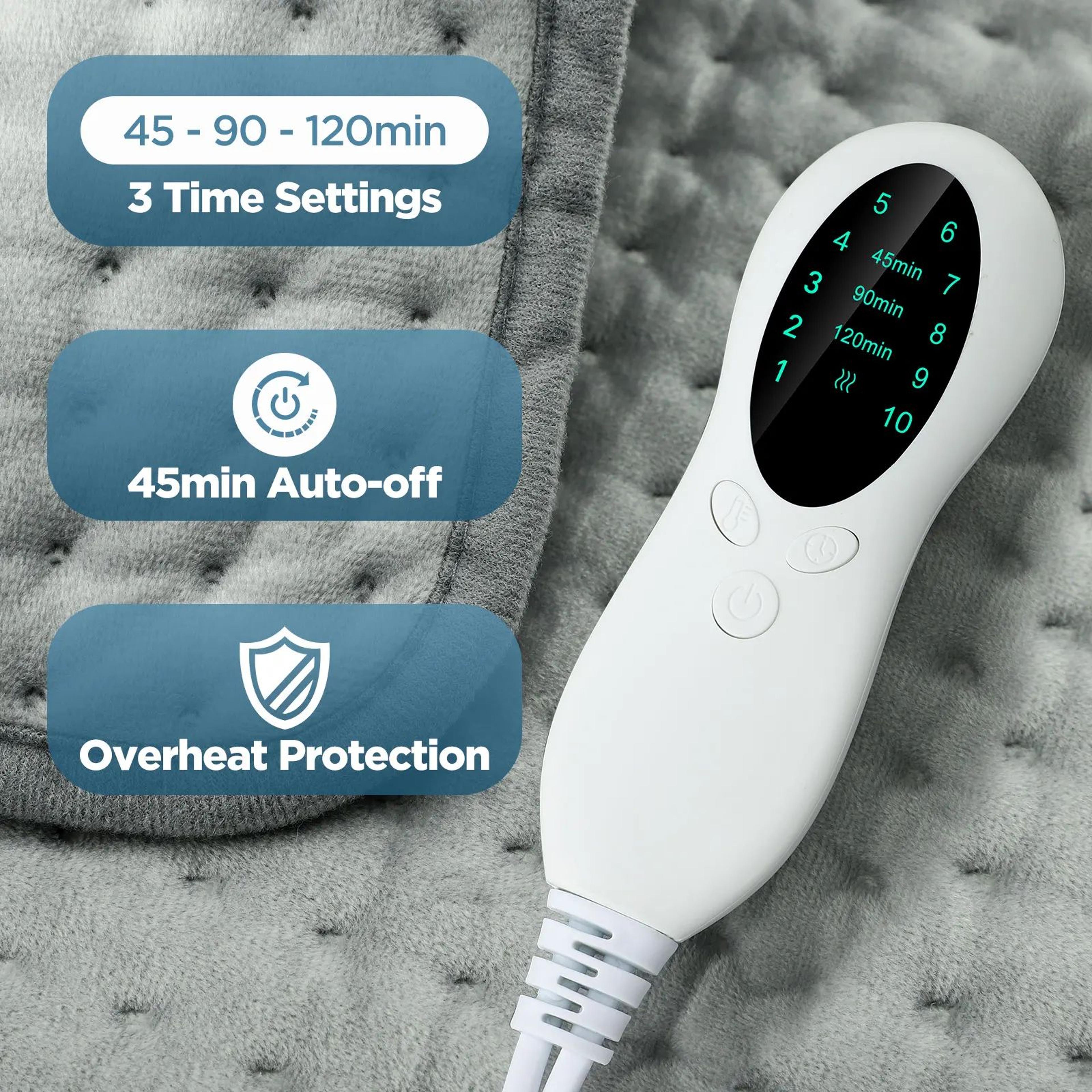 Electric Heating Pad Blanket With 10 Heat Levels  3 Timer Settings  Washable Heated Pad For Neck Ba 2