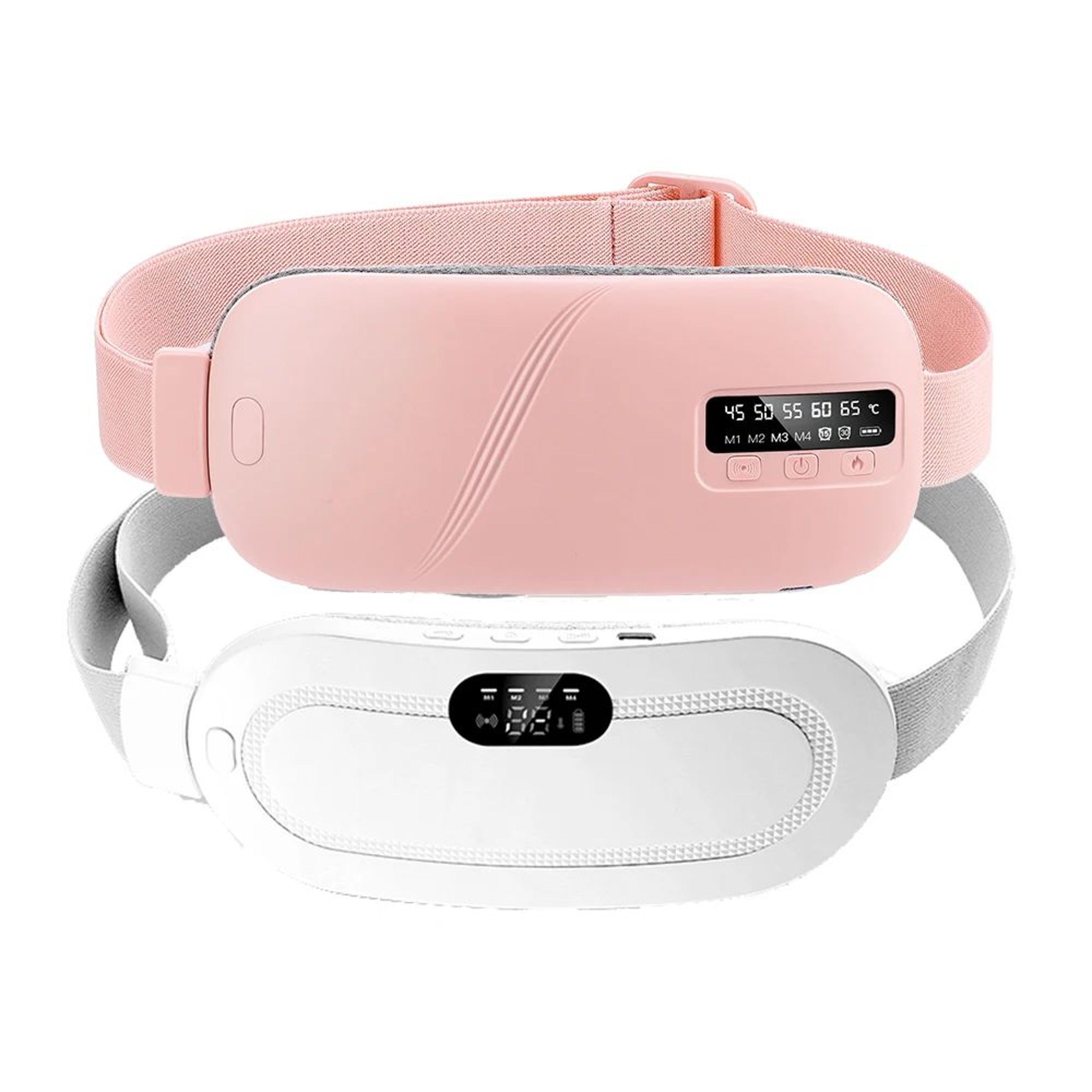 usb rechargeable menstrual heating pad with vibration massager – electric waist & abdominal cramp relief belt for women