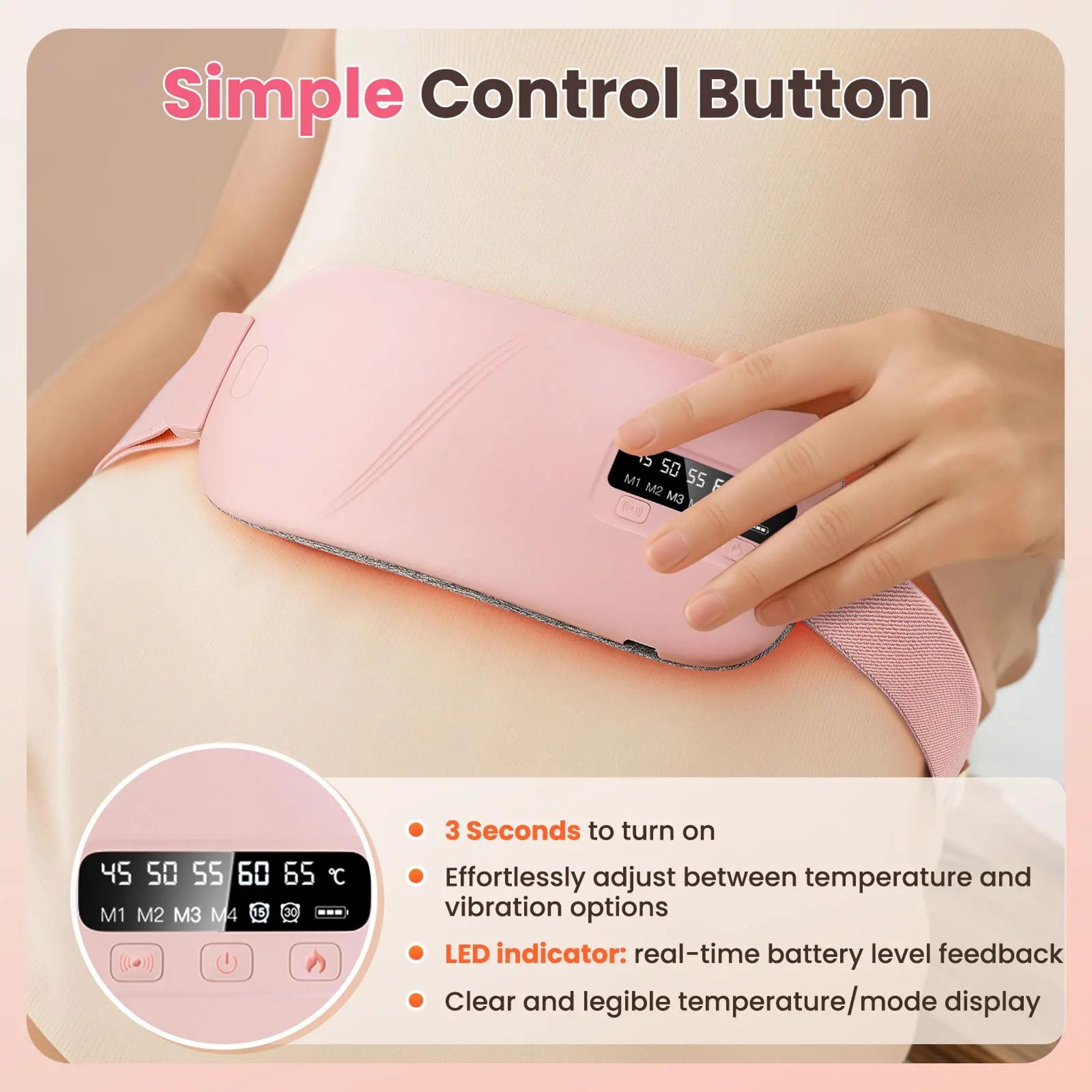 USB Rechargeable Menstrual Heating Pad With Vibration Massager  Electric Waist  Abdominal Cramp Rel 5