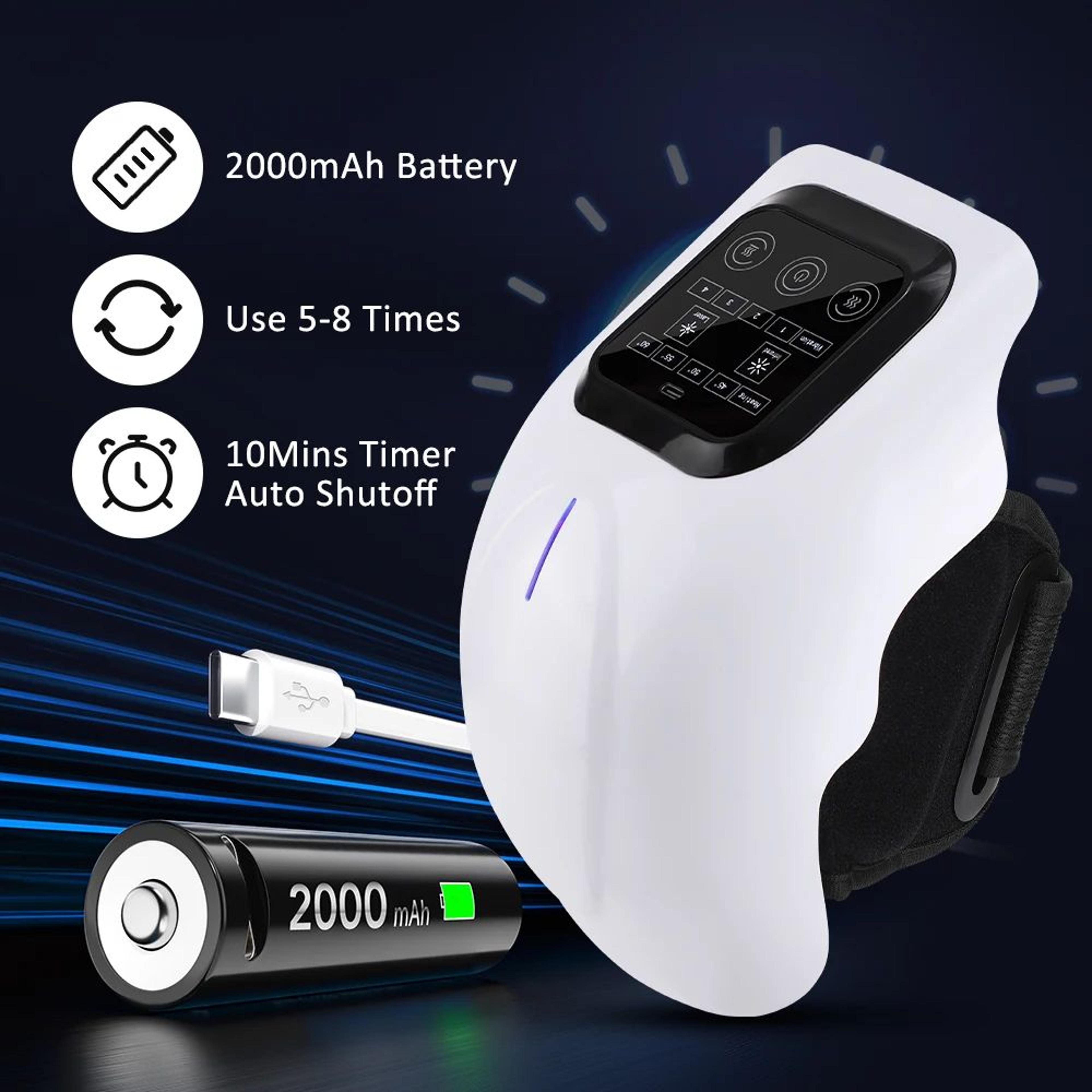 Cordless Heated Knee Massager With Infrared Therapy  Vibration  Electric Joint Support Brace For Kn 4