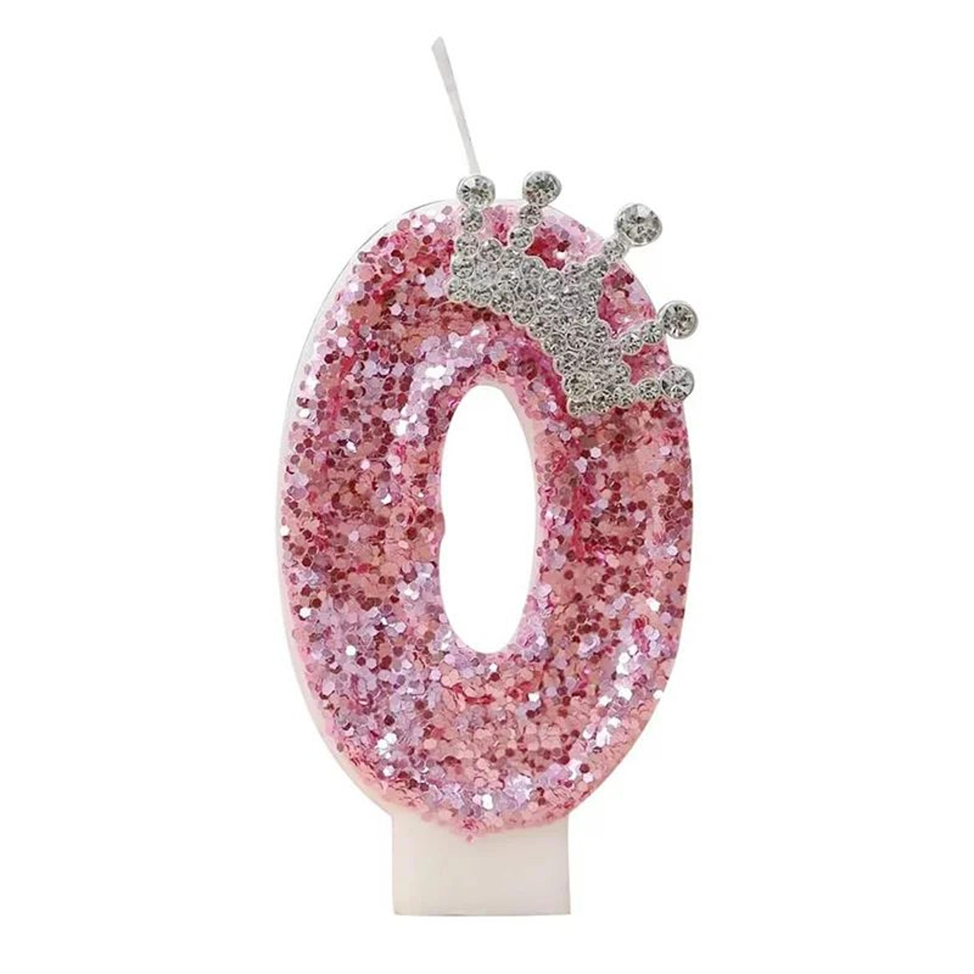 Pink Princess Crown Number Birthday Cake Candle  Creative Glitter Numeral Candle Party Cake Decorat 6