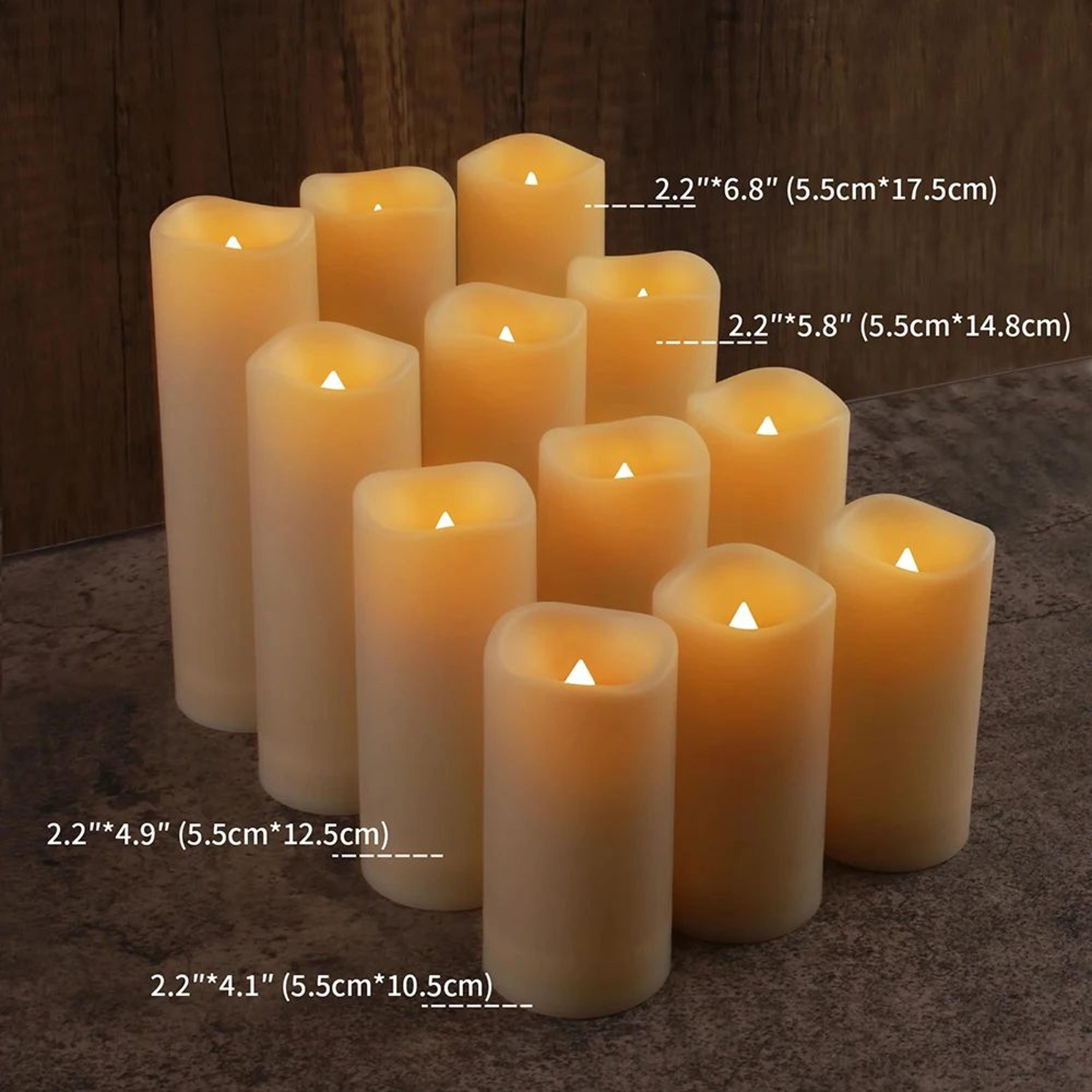 LED Flameless Flickering Candles With Remote Control  3Piece Warm White Battery Operated Candle Set 1