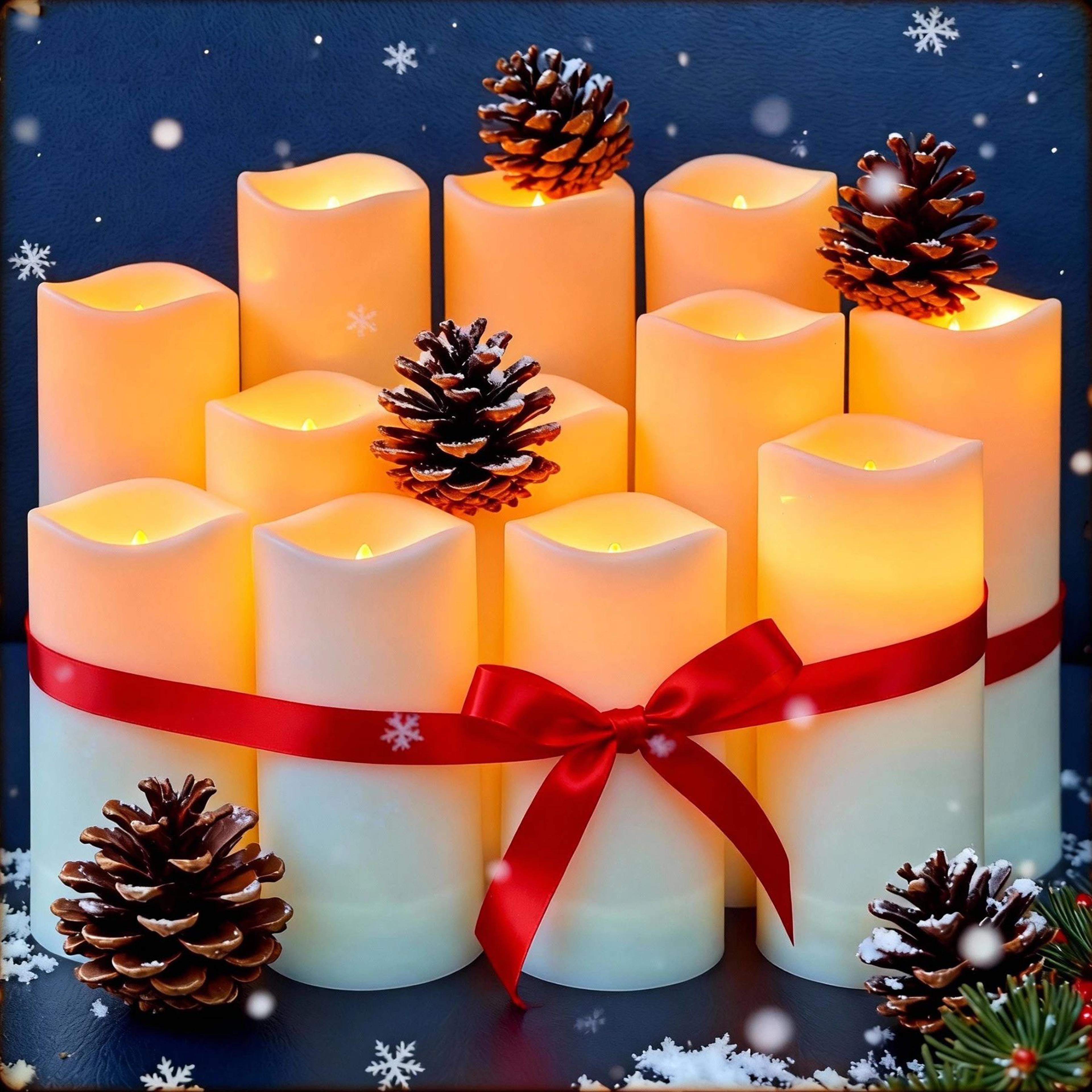LED Flameless Flickering Candles With Remote Control  3Piece Warm White Battery Operated Candle Set 2
