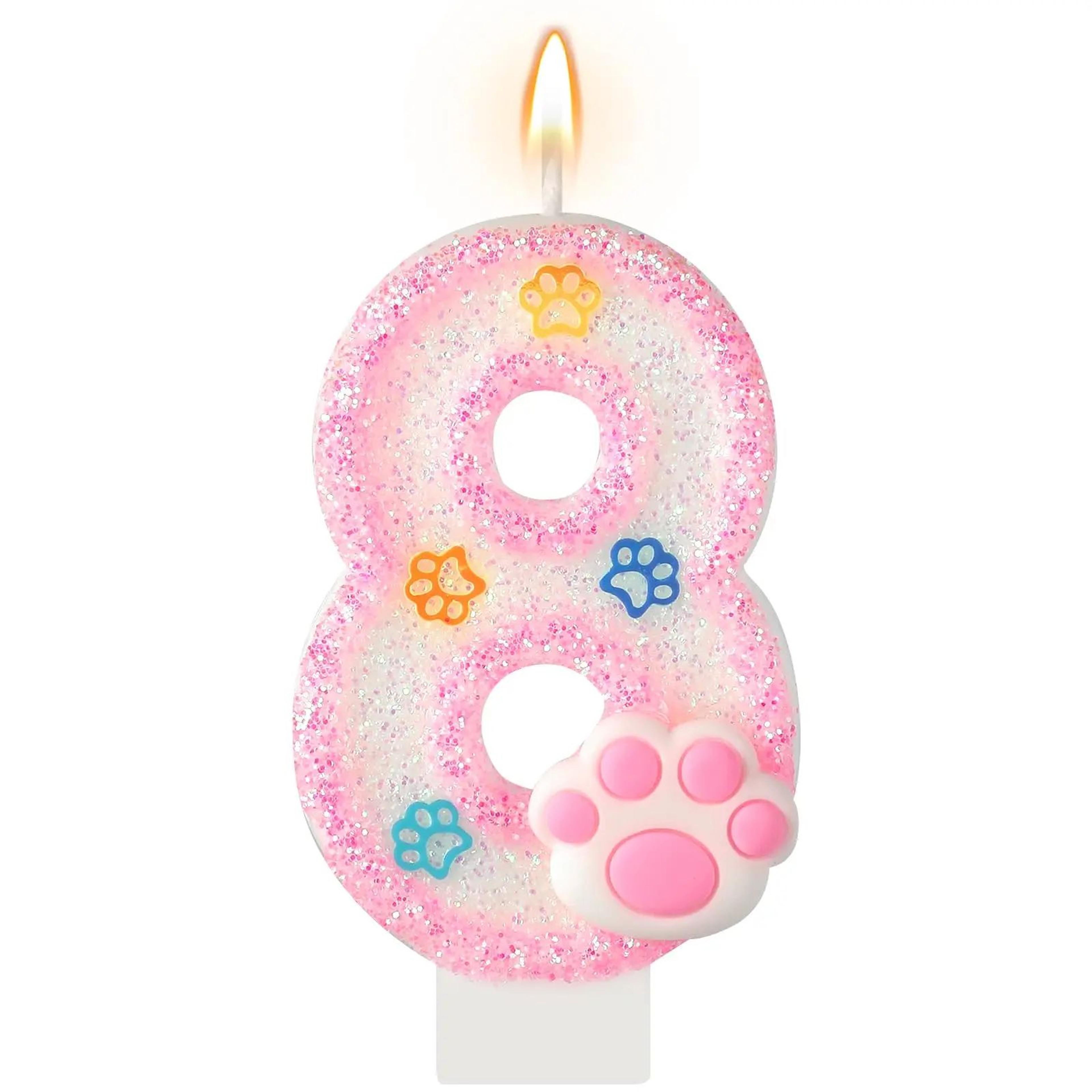 Dog  Cat 3rd Birthday Paw Print Cake Candle Set  Pet Birthday Cake Topper  Cupcake Decorations Part 14