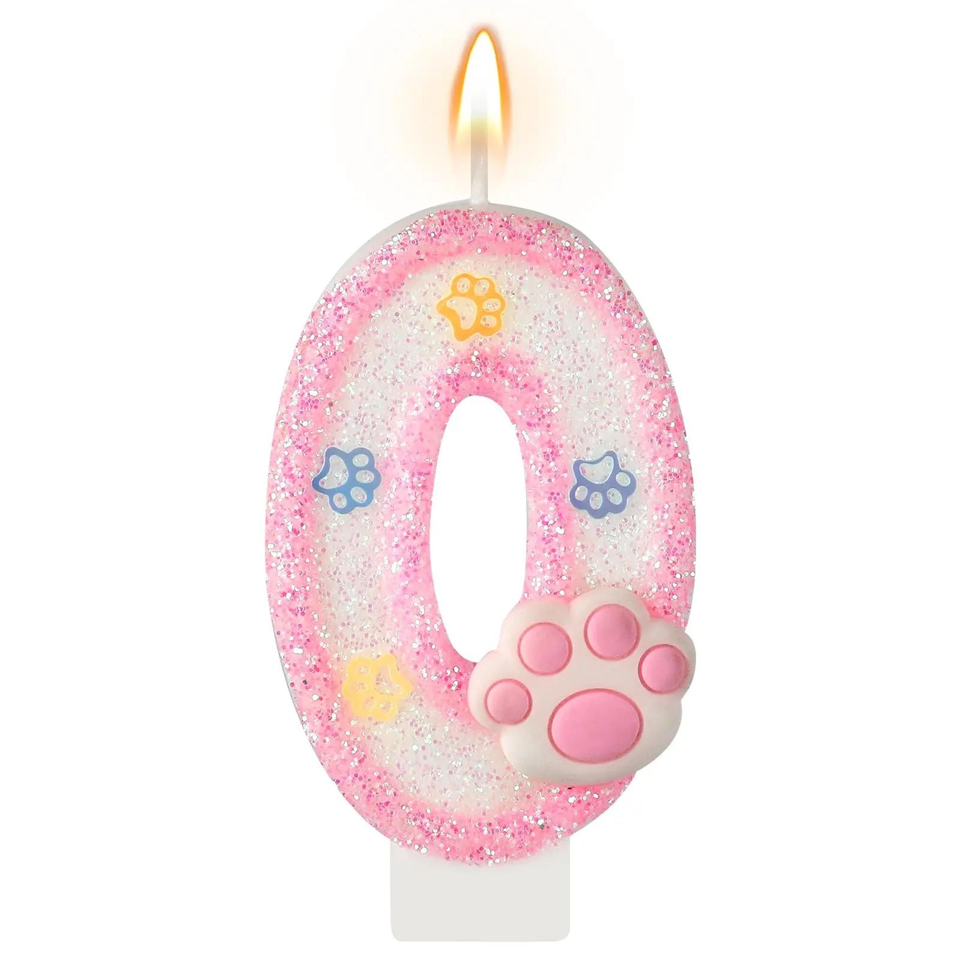 Dog  Cat 3rd Birthday Paw Print Cake Candle Set  Pet Birthday Cake Topper  Cupcake Decorations Part 6