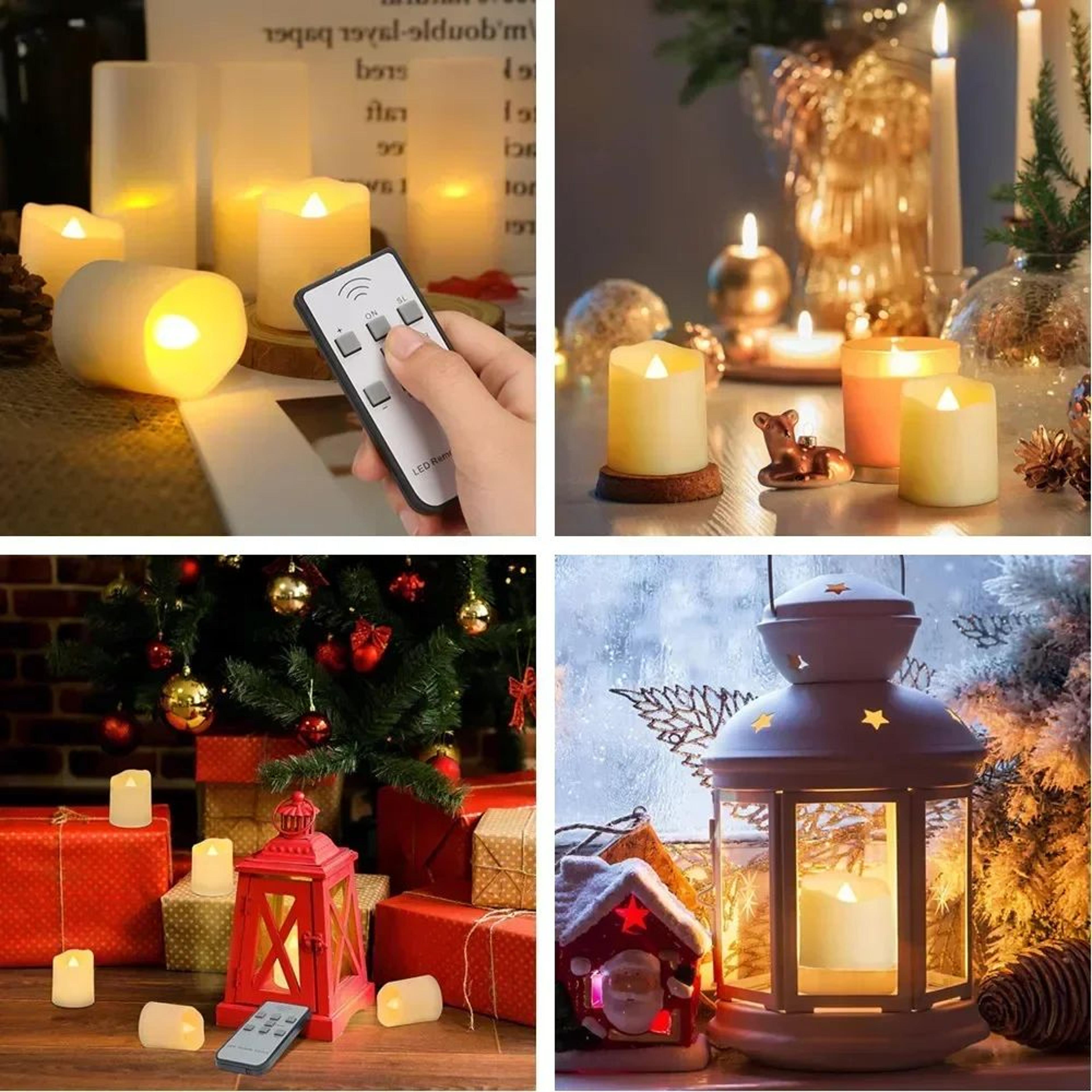 6pcs Rechargeable LED Tea Light Candles With Remote  Timer  USB Charging Flickering Flameless Decor 5