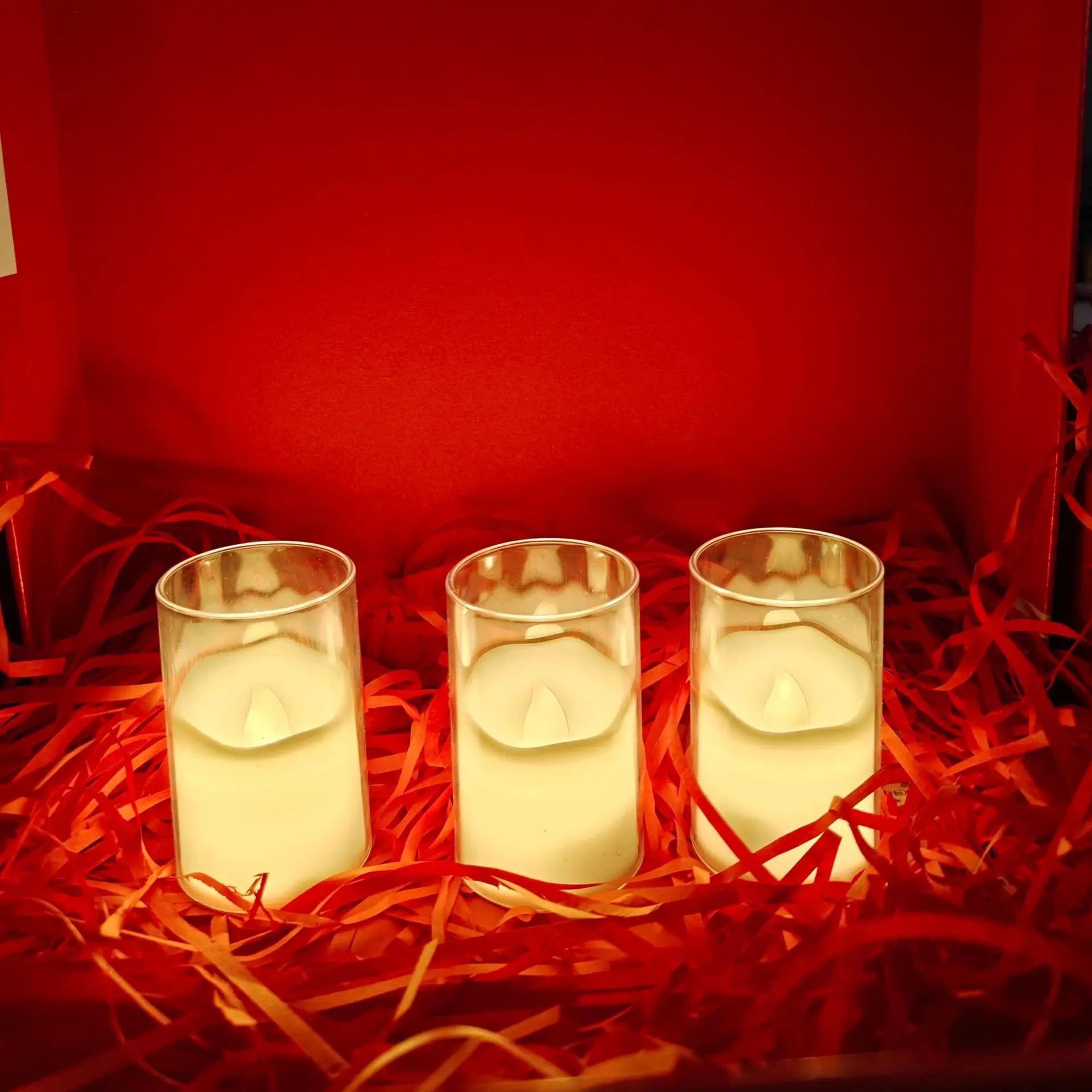 Flameless LED Tealight Candles With Clear Holders  Battery Operated Decorative Flickering LED Candl 4