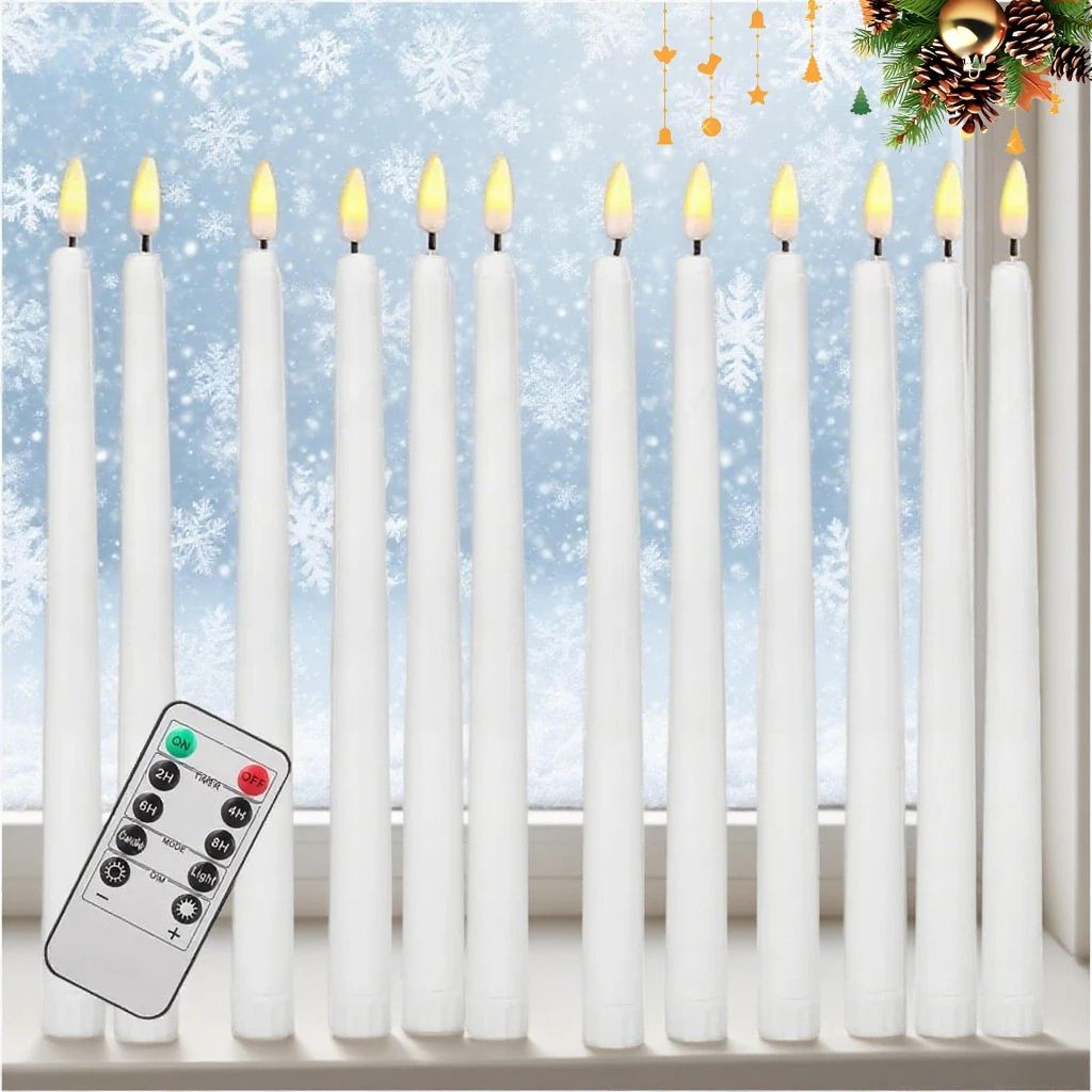 Flameless LED Taper Candles With Remote  Timer  Battery Operated Flickering Candles For Home Weddin 2