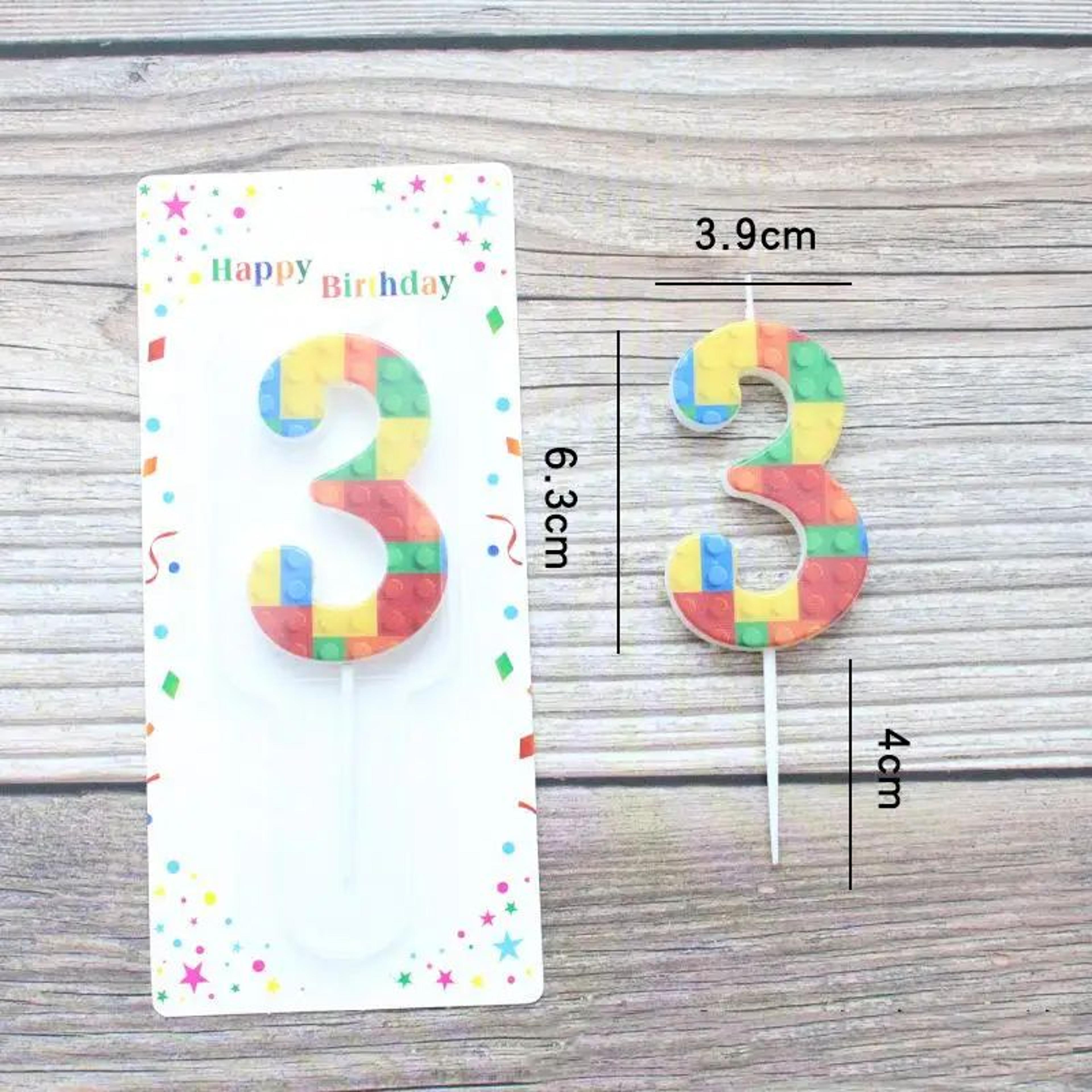 Building Block Number Birthday Candle 09  Colorful Cartoon Cake Decoration For Kids Birthday Partie 9