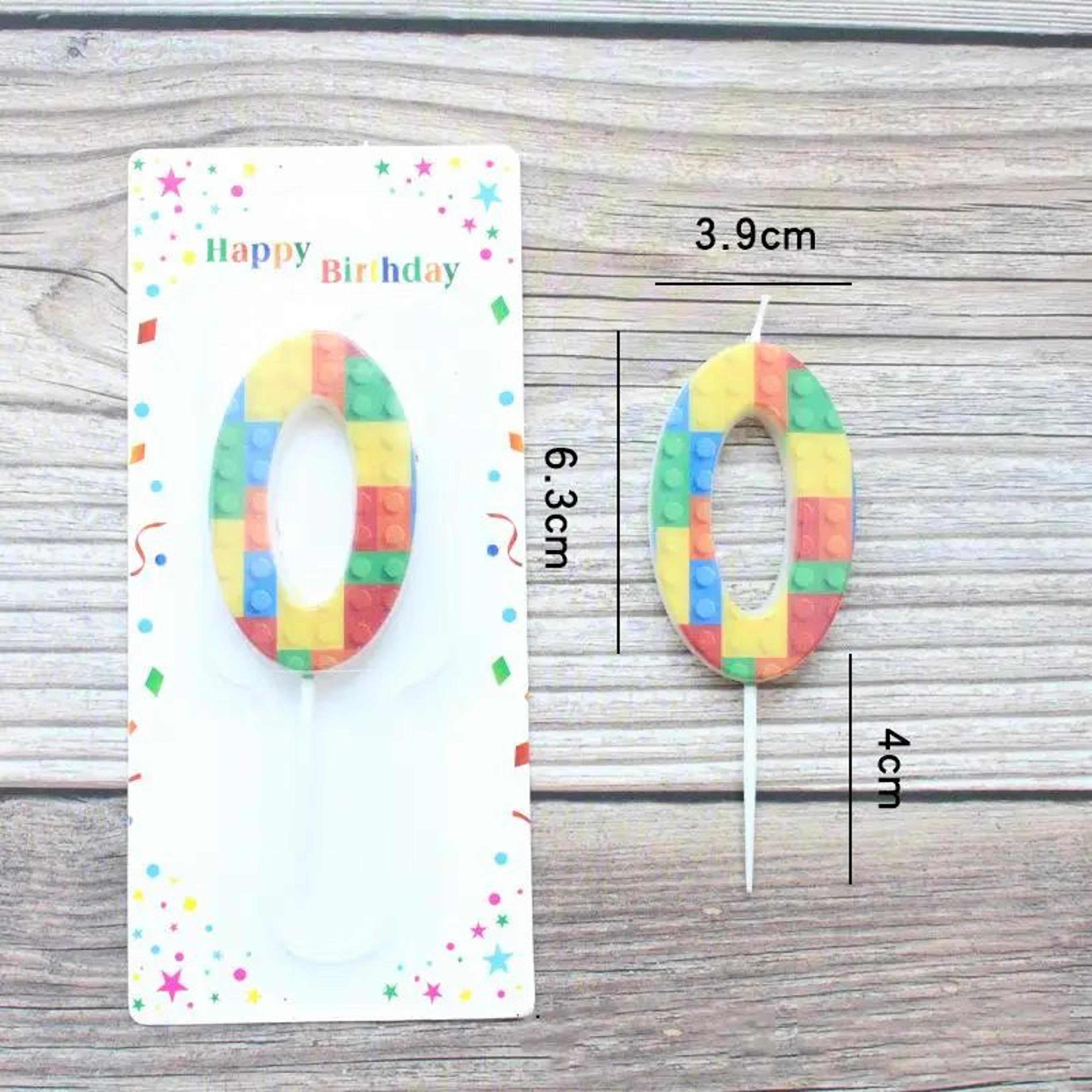 Building Block Number Birthday Candle 09  Colorful Cartoon Cake Decoration For Kids Birthday Partie 6
