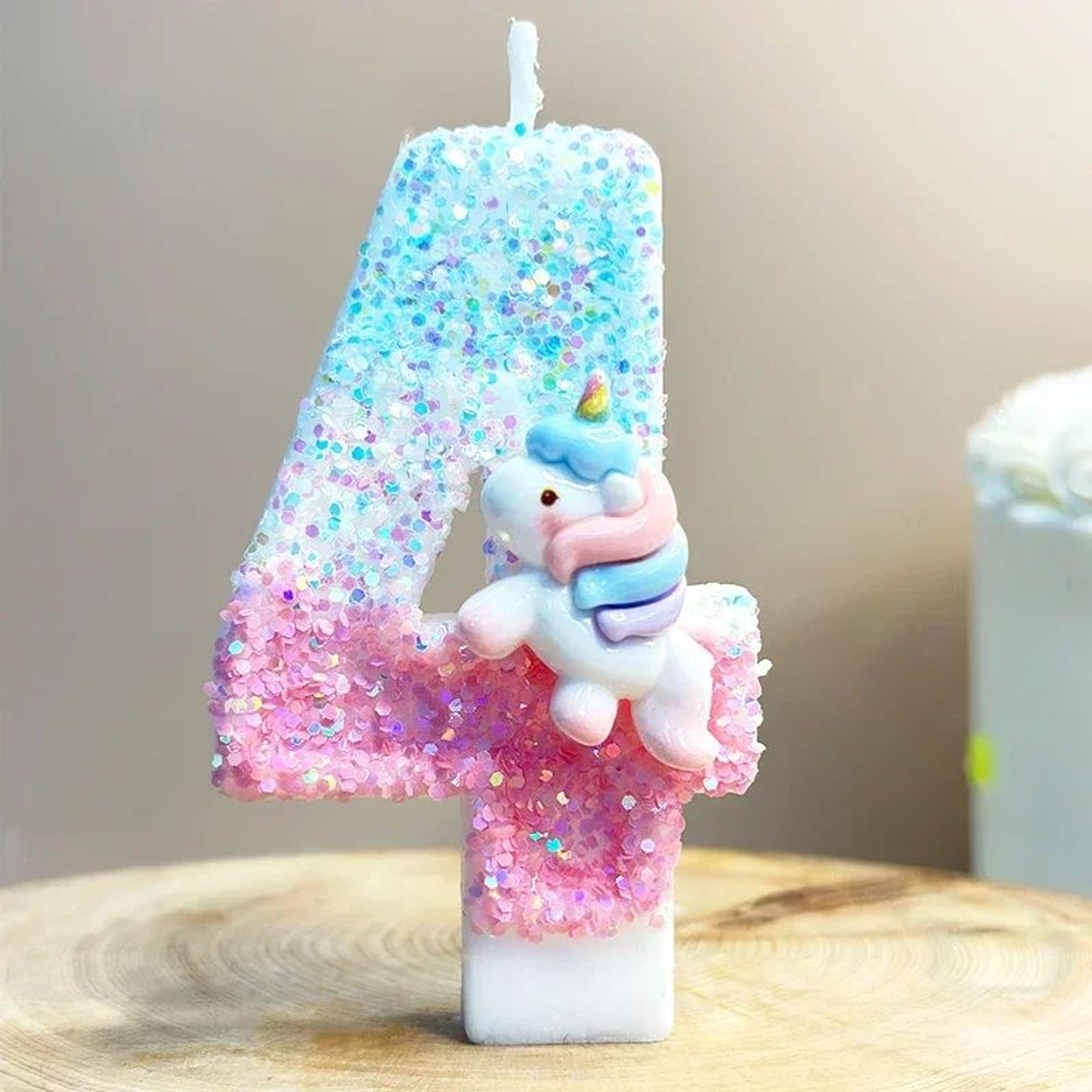 Unicorn Number Birthday Cake Candles 09  Pink Blue Cartoon Cake Topper Candle For Birthday Party De 10