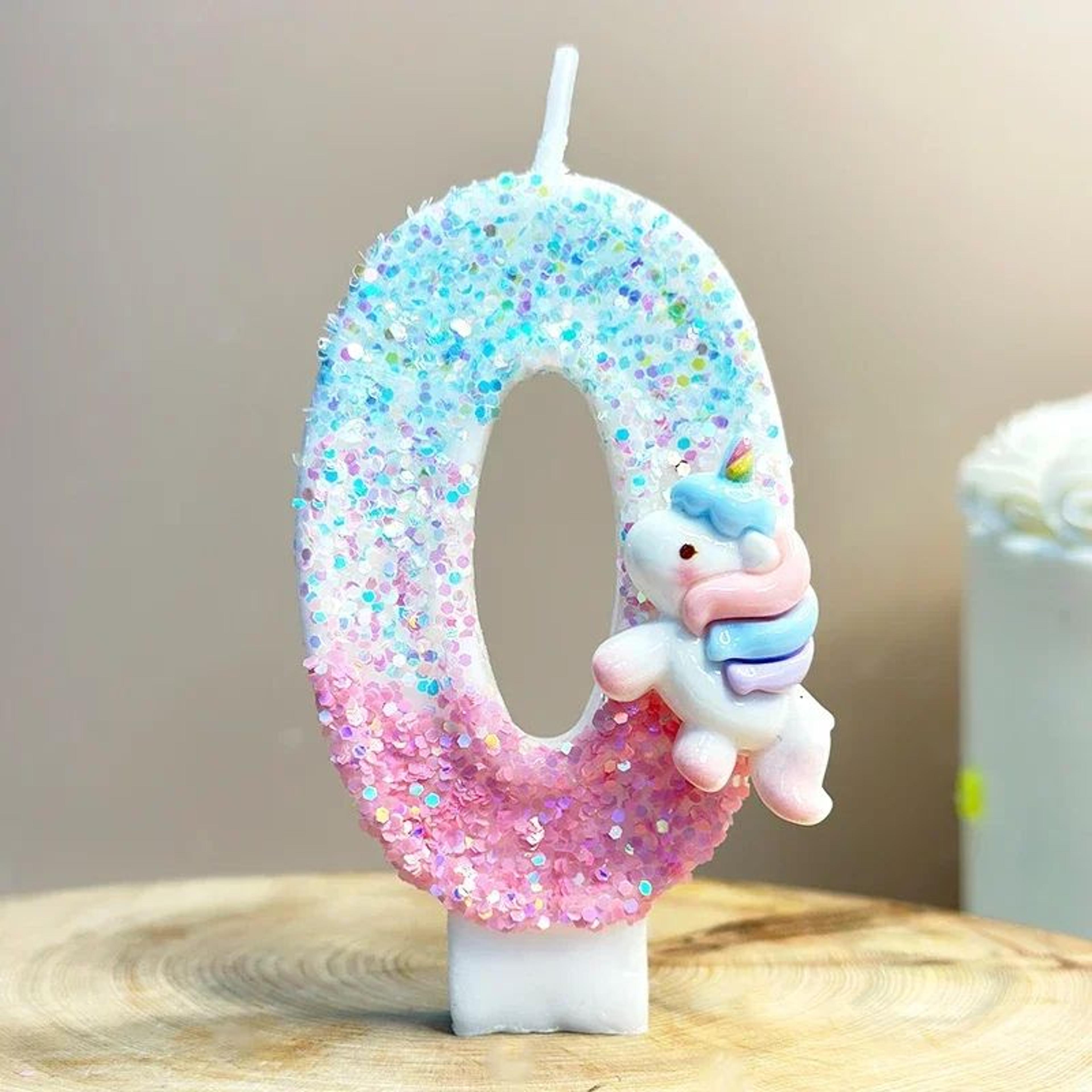 Unicorn Number Birthday Cake Candles 09  Pink Blue Cartoon Cake Topper Candle For Birthday Party De 6