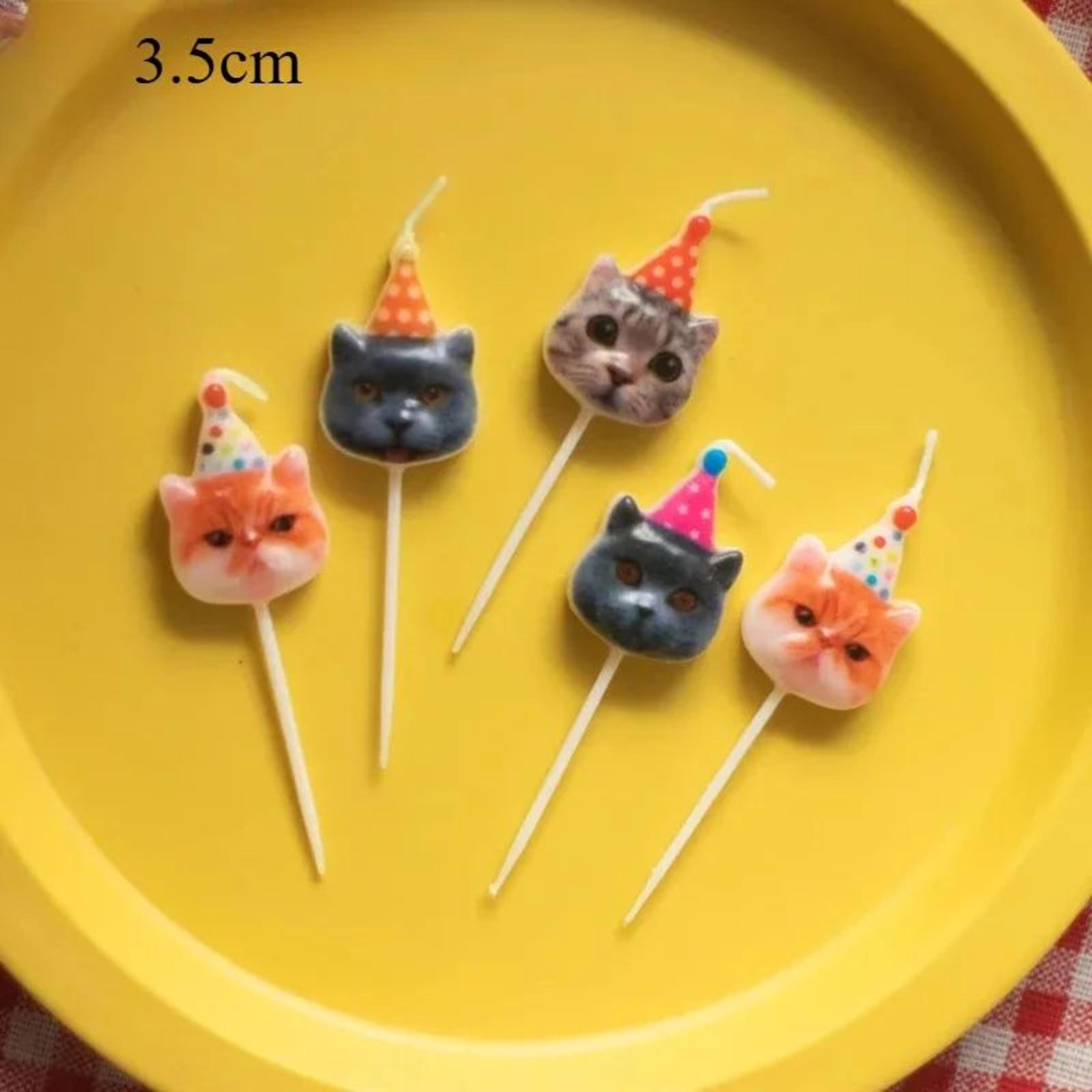 Cat Birthday Cake Candles Gift Box Set  Cute Paraffin Wax Party Cake Decorations For Pet Birthday C 4