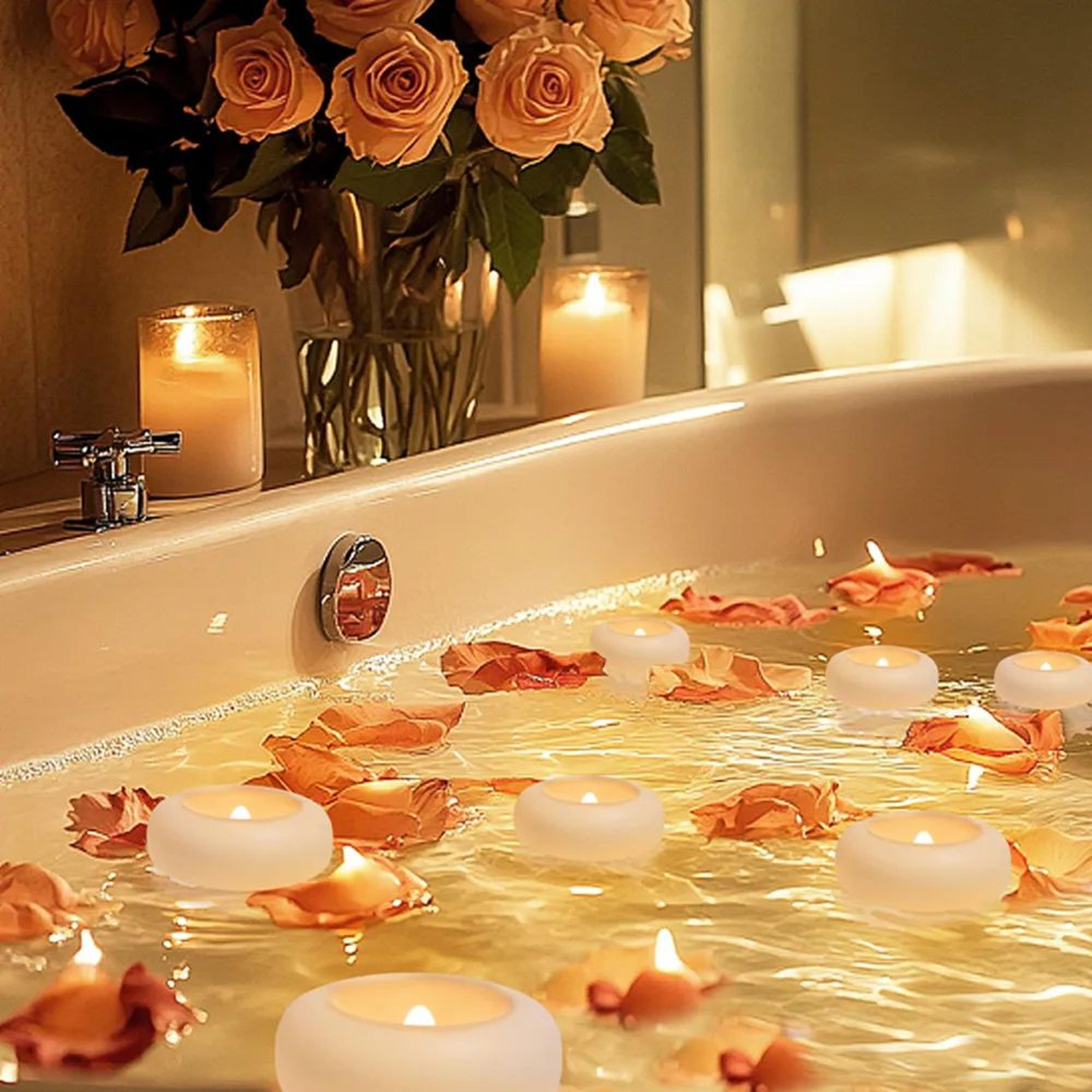 Waterproof Floating LED Tea Light Candles With Flickering Flame  Battery Operated Flameless Candles 4