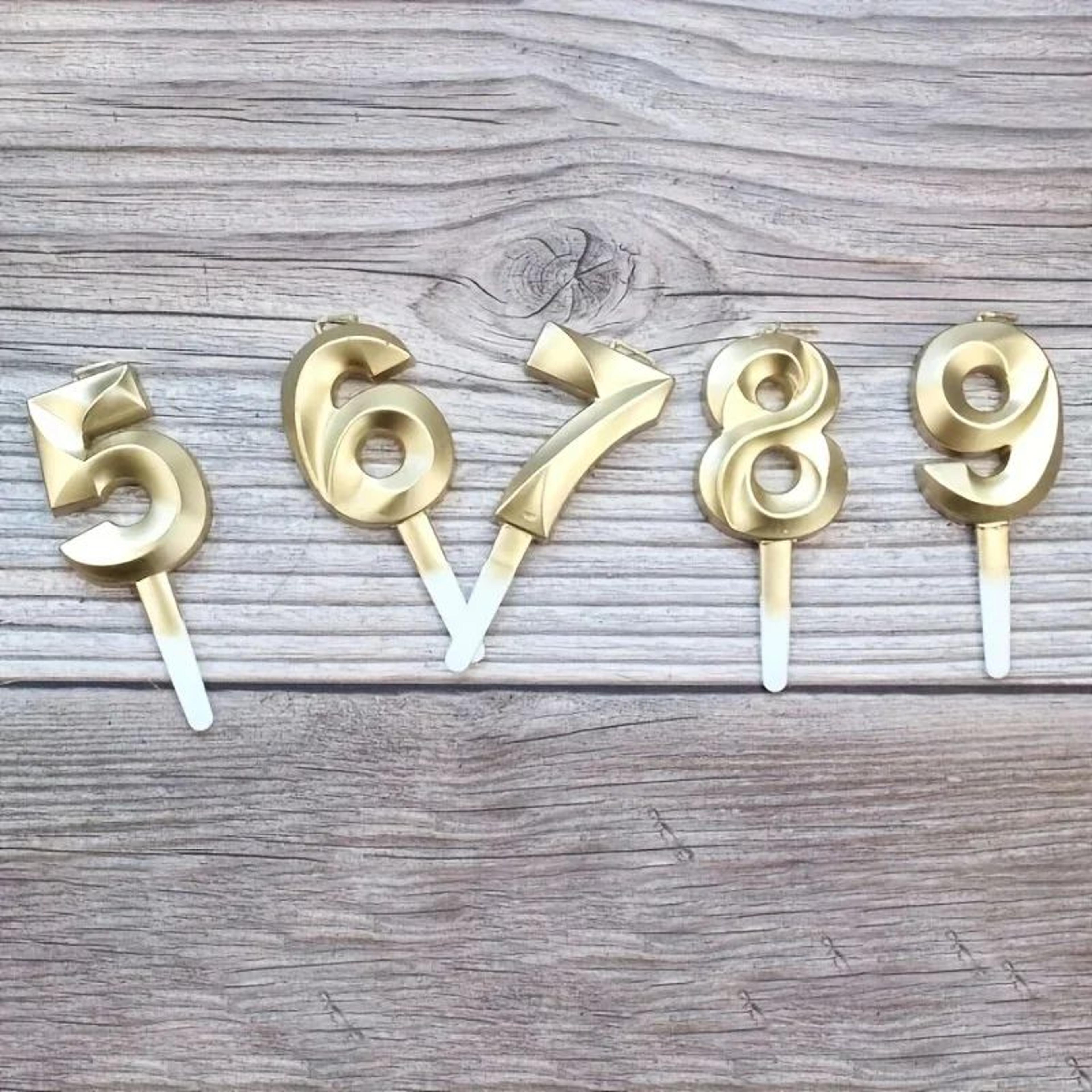 Creative Gold Diamond Number Birthday Candle  Large 3D Anniversary Cake Topper For Party  Celebrati 2