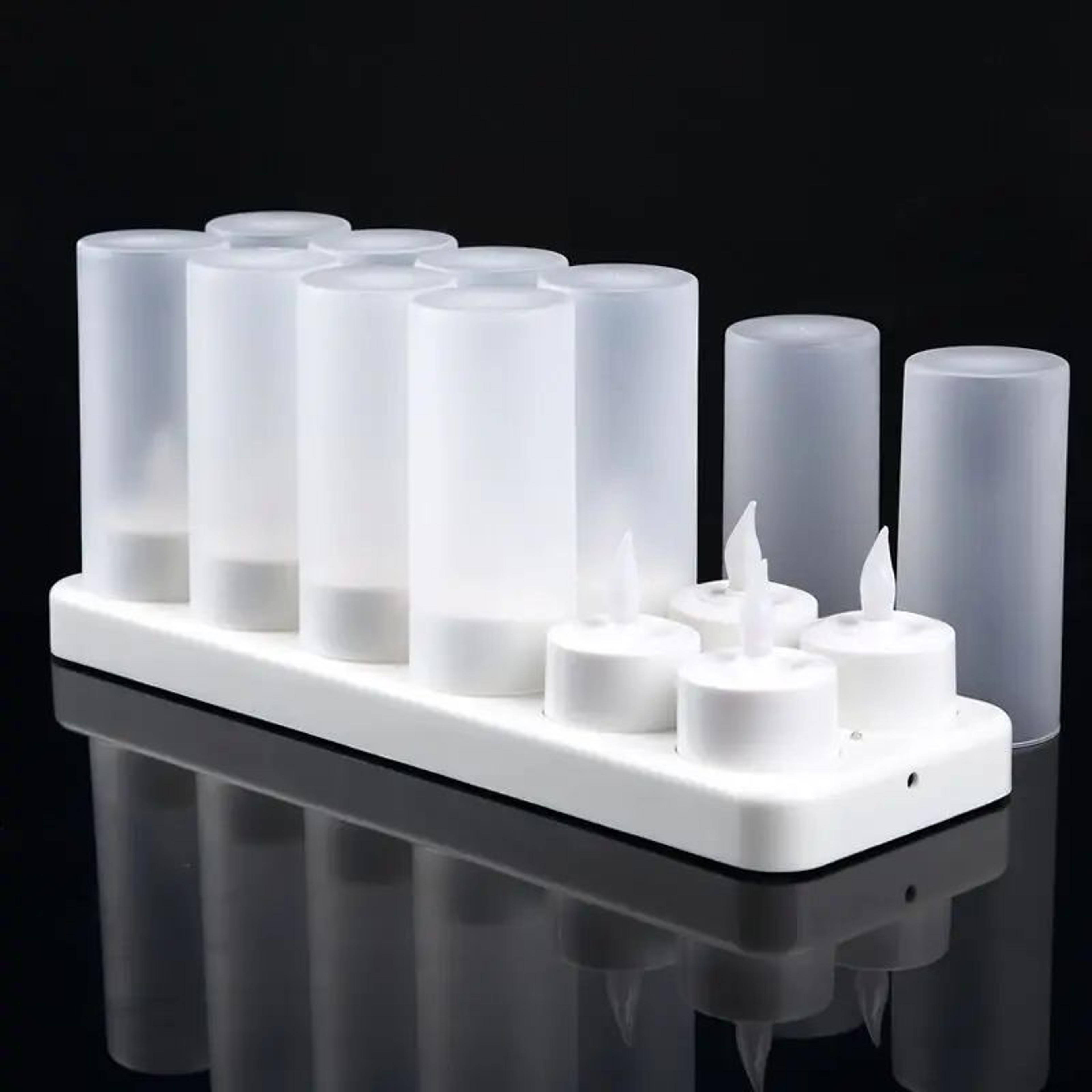 12pcs Rechargeable Flameless LED Tea Light Candles With Charging Dock  Flickering BatteryFree Decor 3