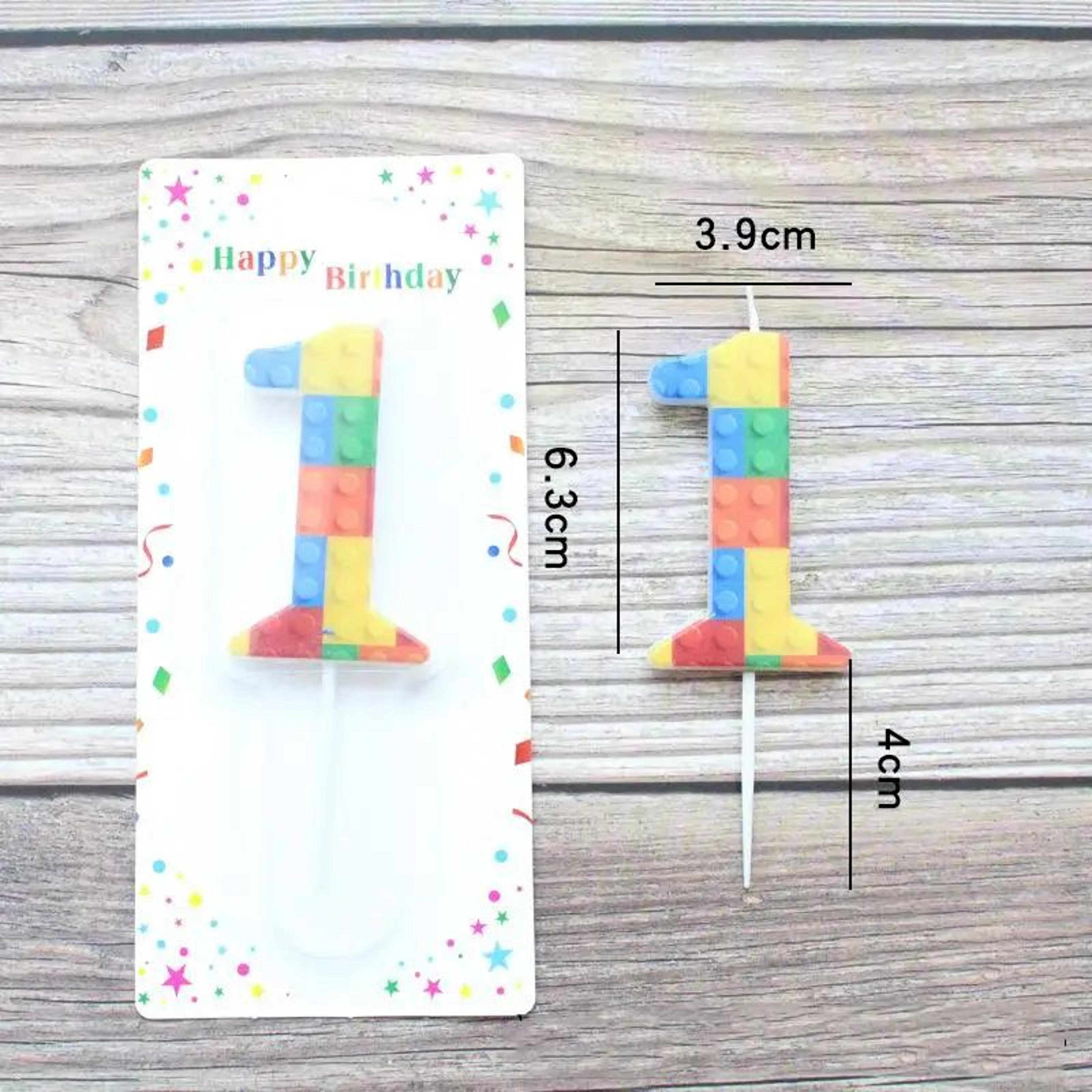 Building Block Number Birthday Candle 09  Colorful Cartoon Digital Cake Topper For Kids Birthday Pa 7
