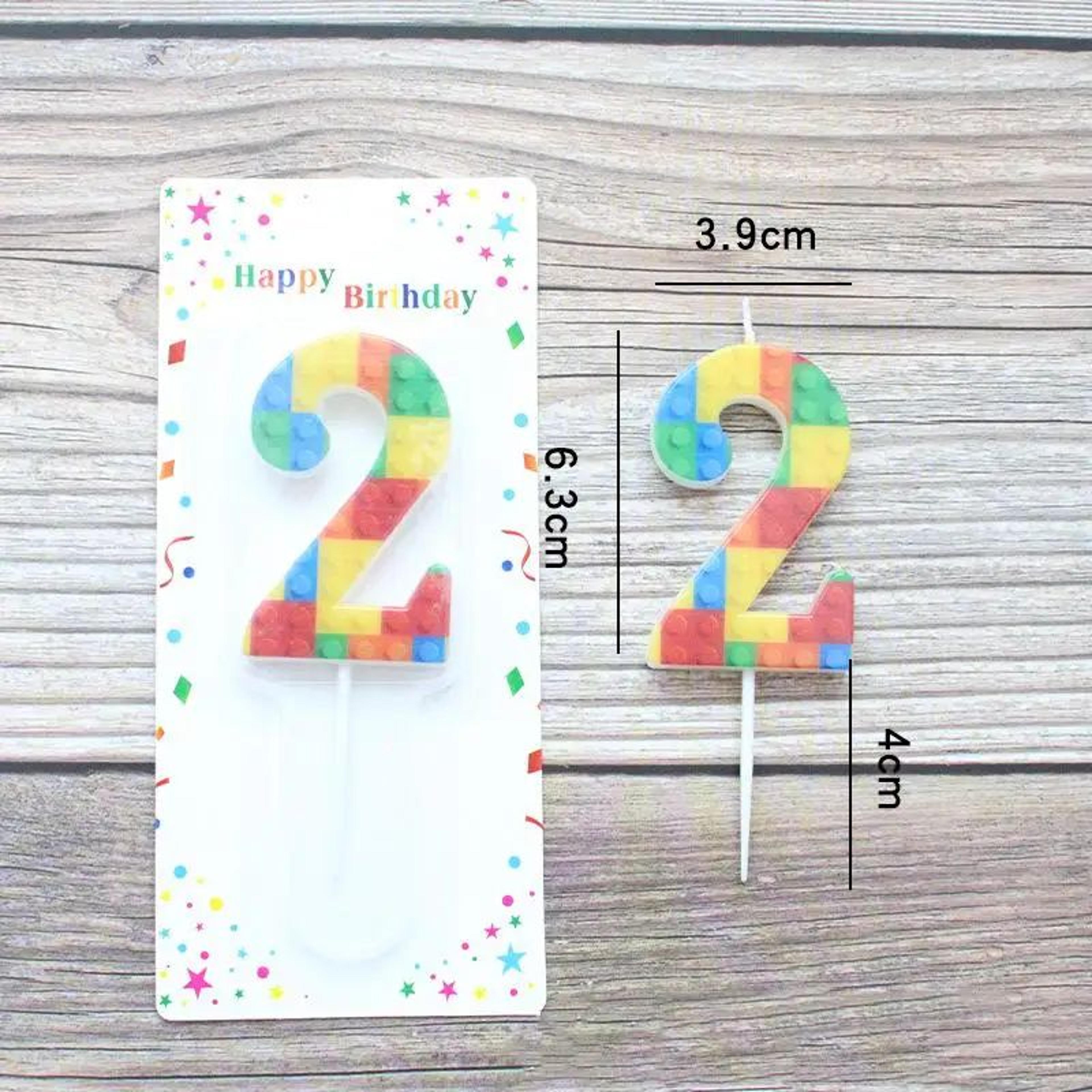 Building Block Number Birthday Candle 09  Colorful Cartoon Digital Cake Topper For Kids Birthday Pa 8