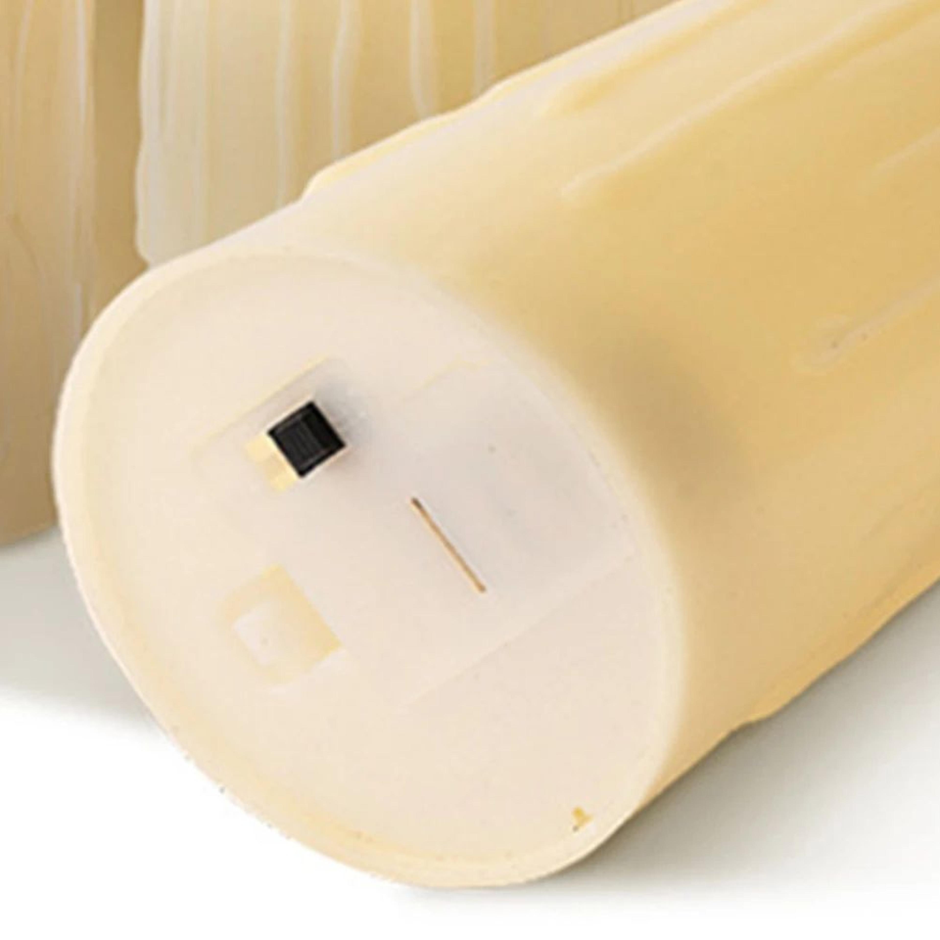 2 In Flameless LED Pillar Candle With Flickering Flame  Battery Operated Ivory Decorative Candle Fo