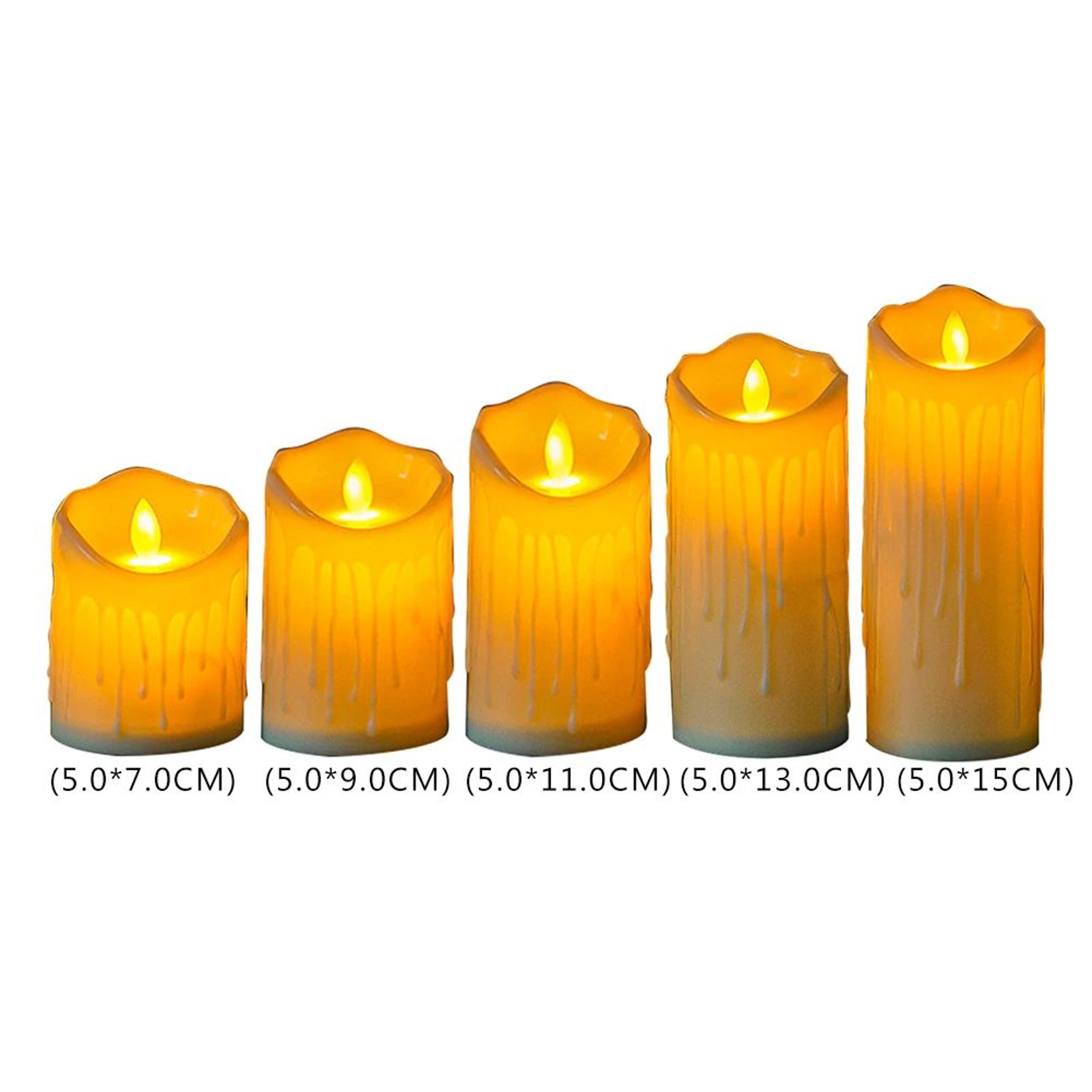 2 In Flameless LED Pillar Candle With Flickering Flame  Battery Operated Ivory Decorative Candle Fo