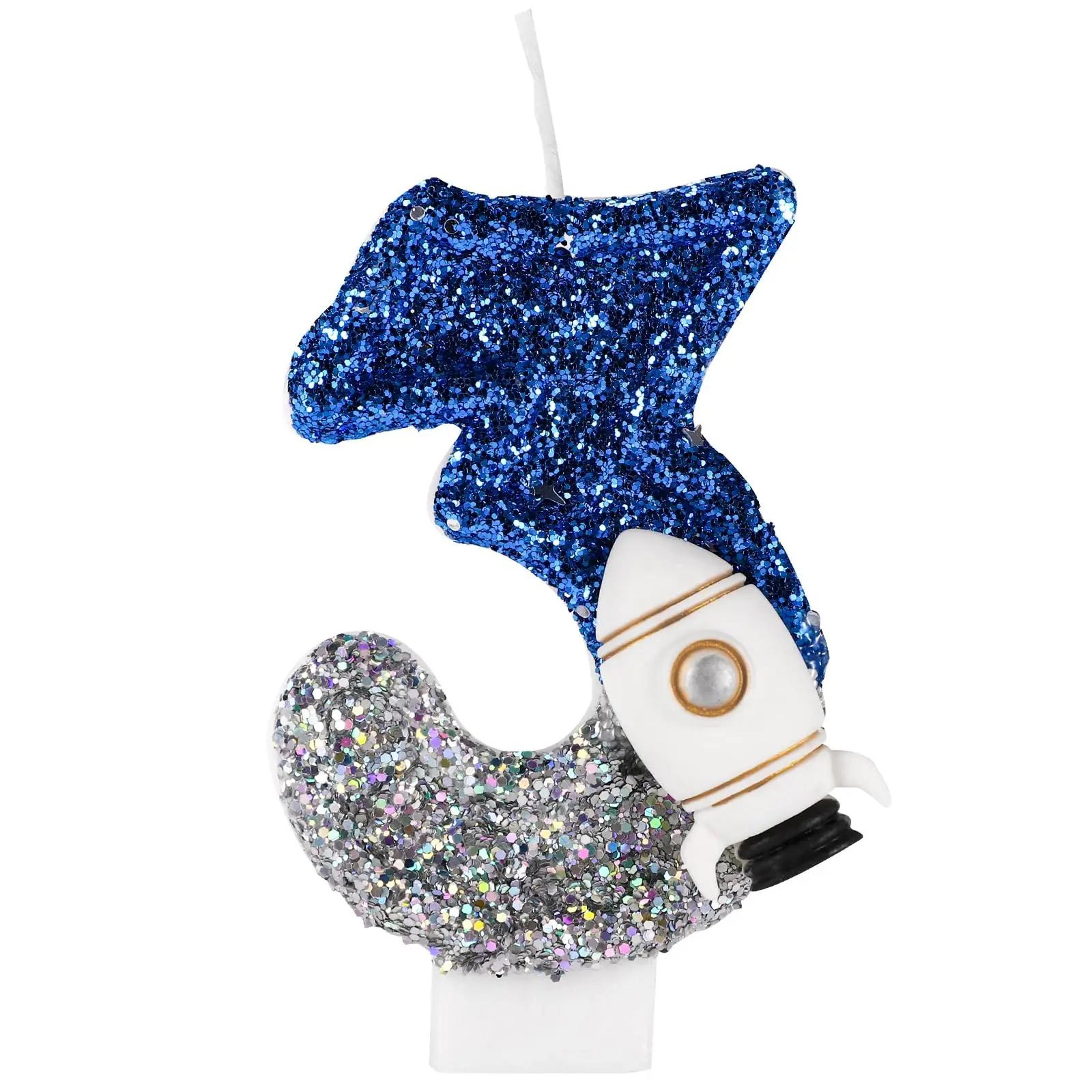 09 Spaceship Astronaut Sparkler Number Candle  Universe Birthday Cake Topper For Boys Party  Annive 19