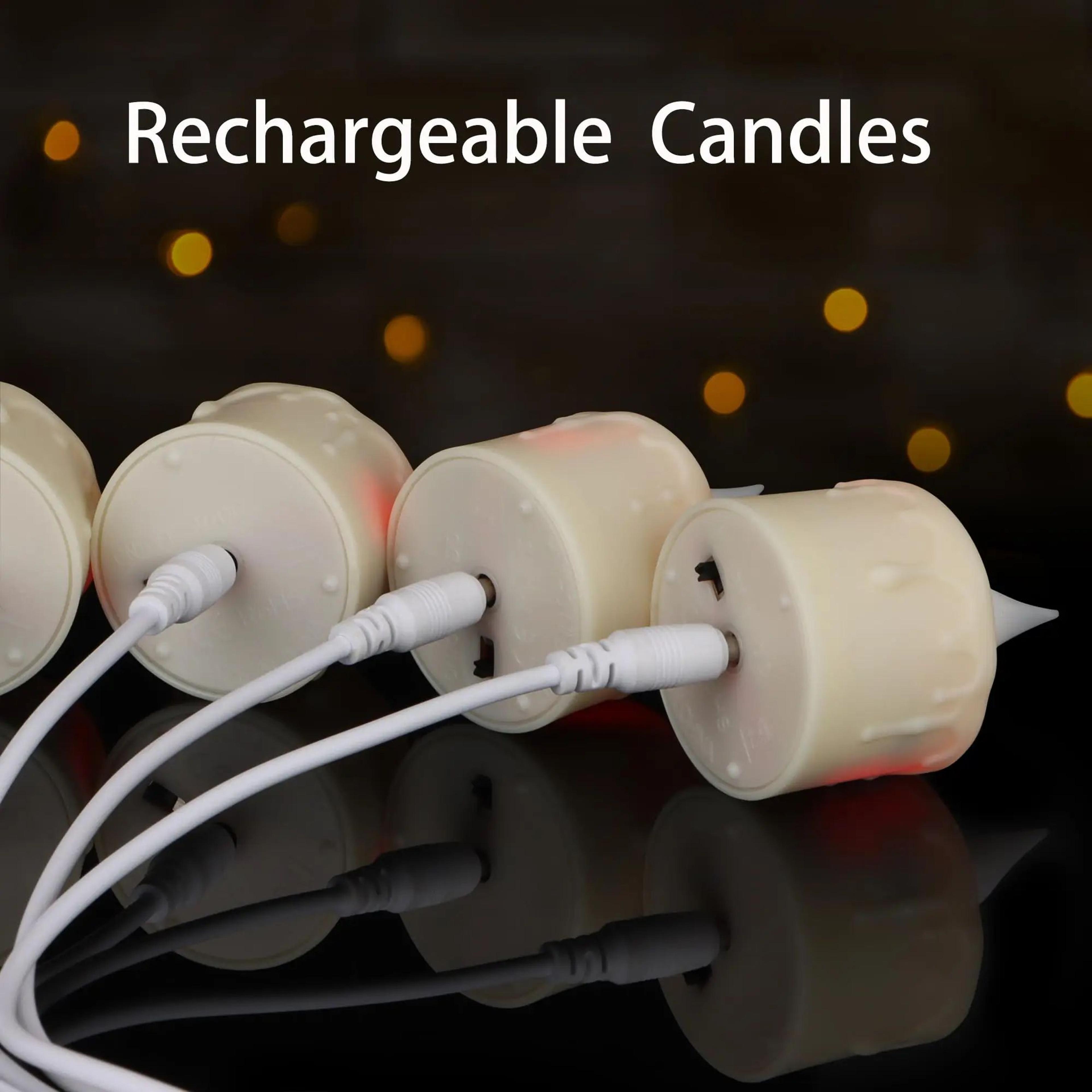 Rechargeable Flameless LED Candles With Remote  Timer Warm White Flickering Decorative Candle Set F 3