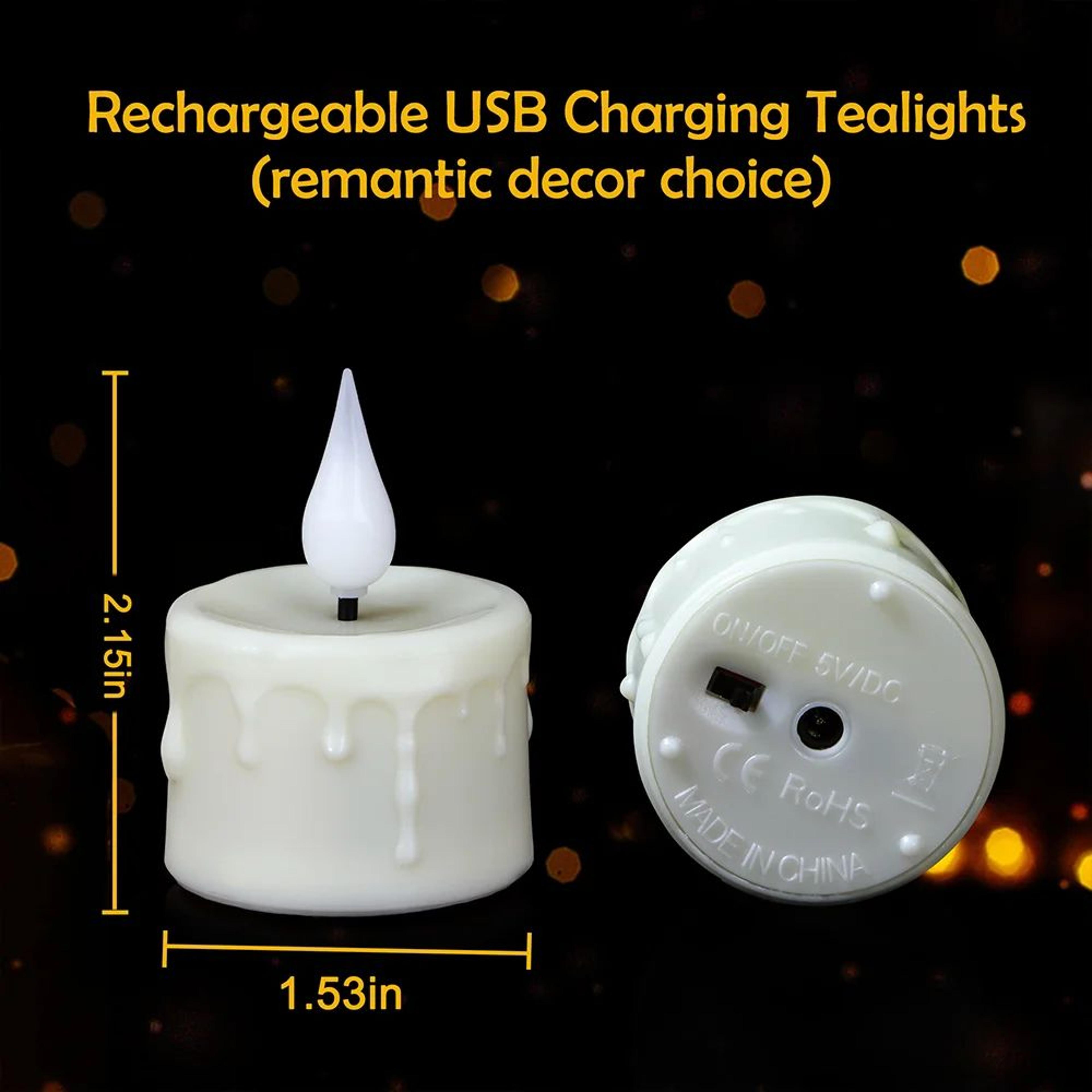 Rechargeable Flameless LED Candles With Remote  Timer Warm White Flickering Decorative Candle Set F 5