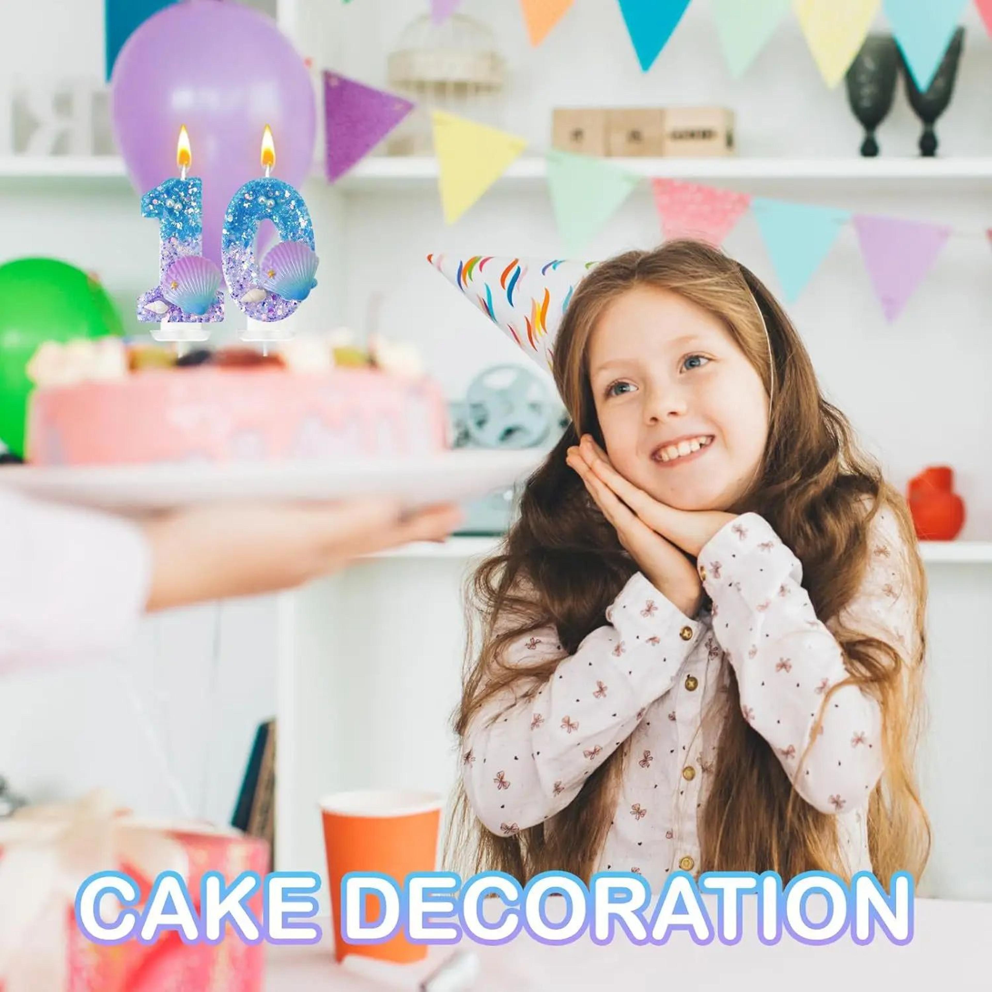 Ocean Shell Number Birthday Candle  Handmade Paraffin Wax Cake Topper For Birthday  Celebration Dec 4