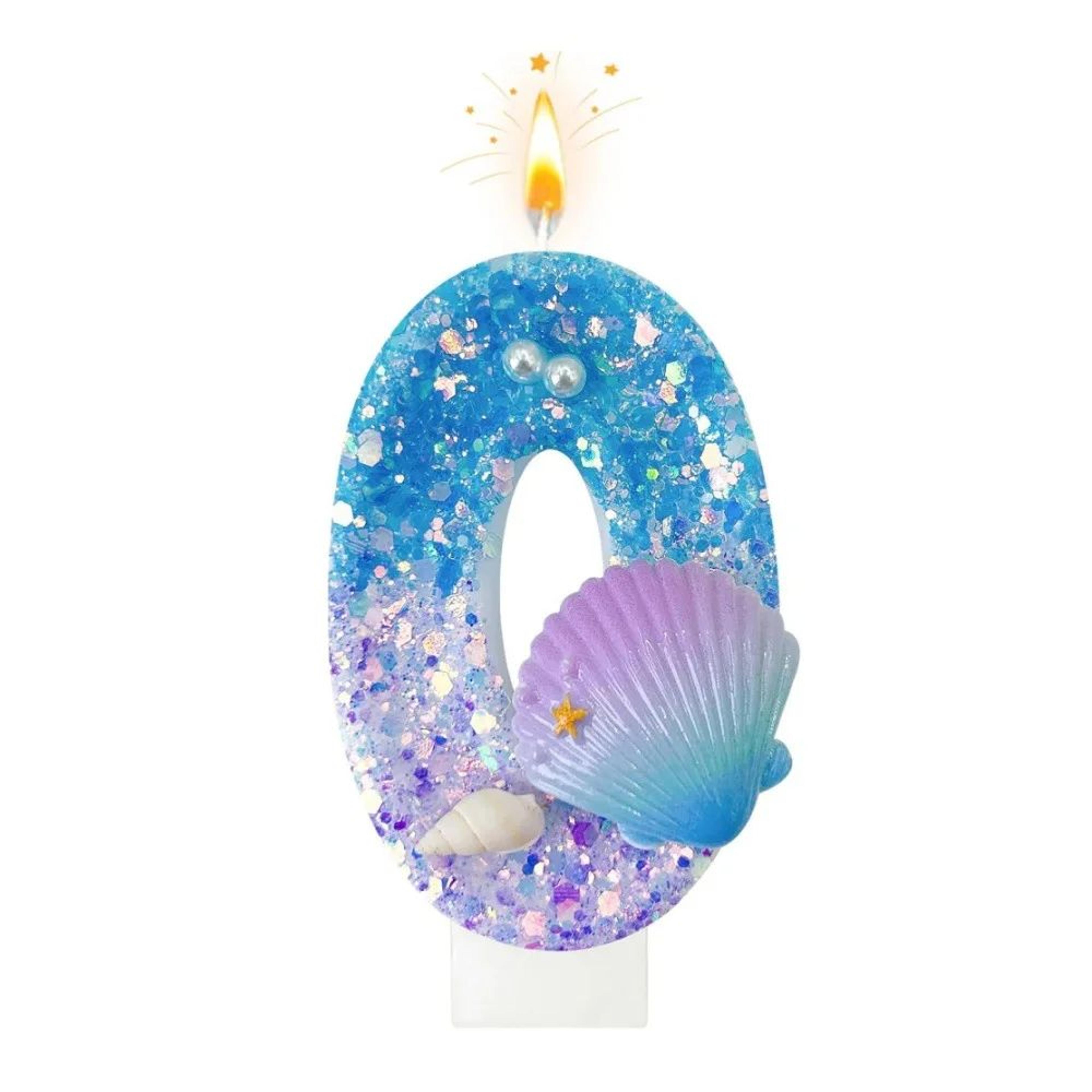 Ocean Shell Number Birthday Candle  Handmade Paraffin Wax Cake Topper For Birthday  Celebration Dec 6