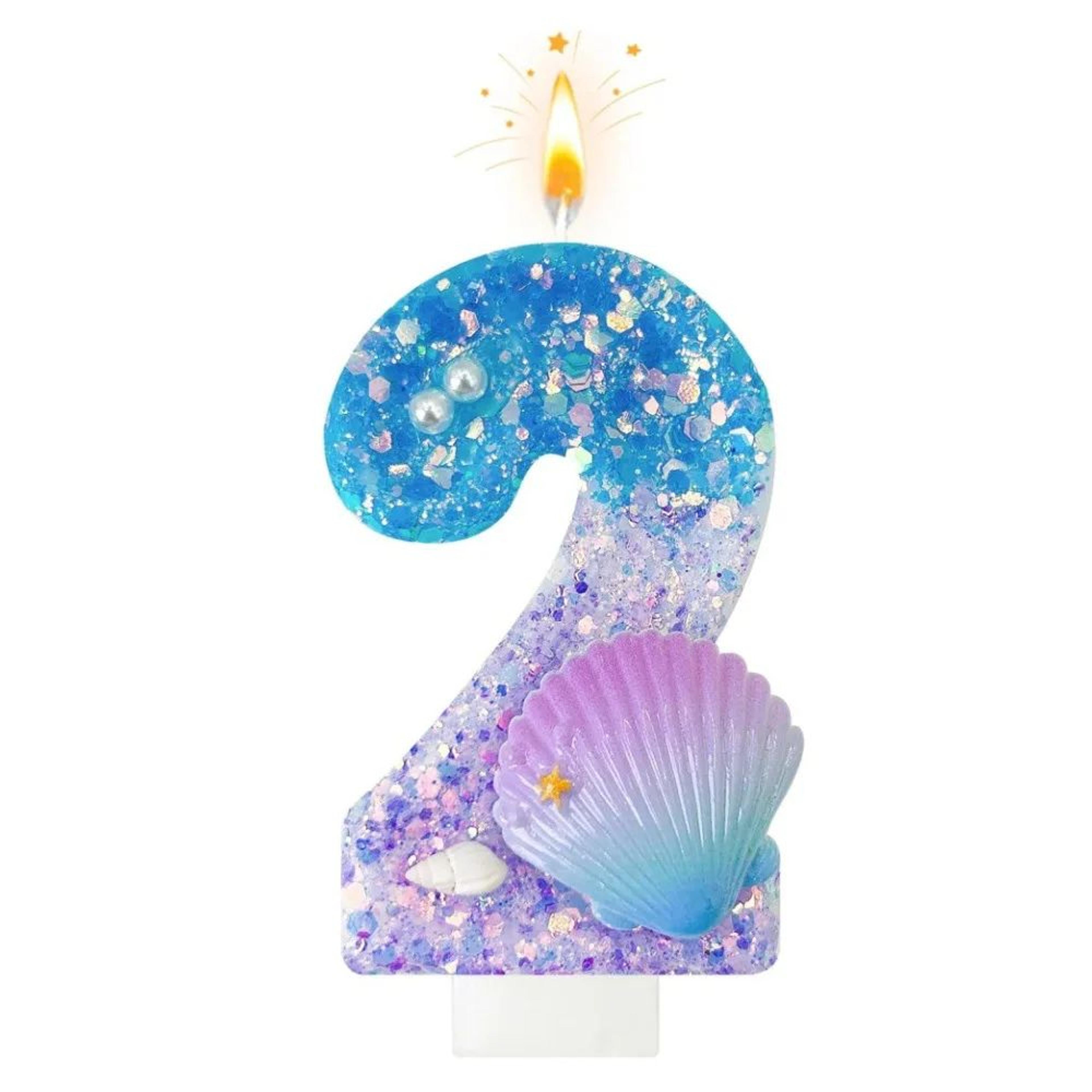 Ocean Shell Number Birthday Candle  Handmade Paraffin Wax Cake Topper For Birthday  Celebration Dec 8