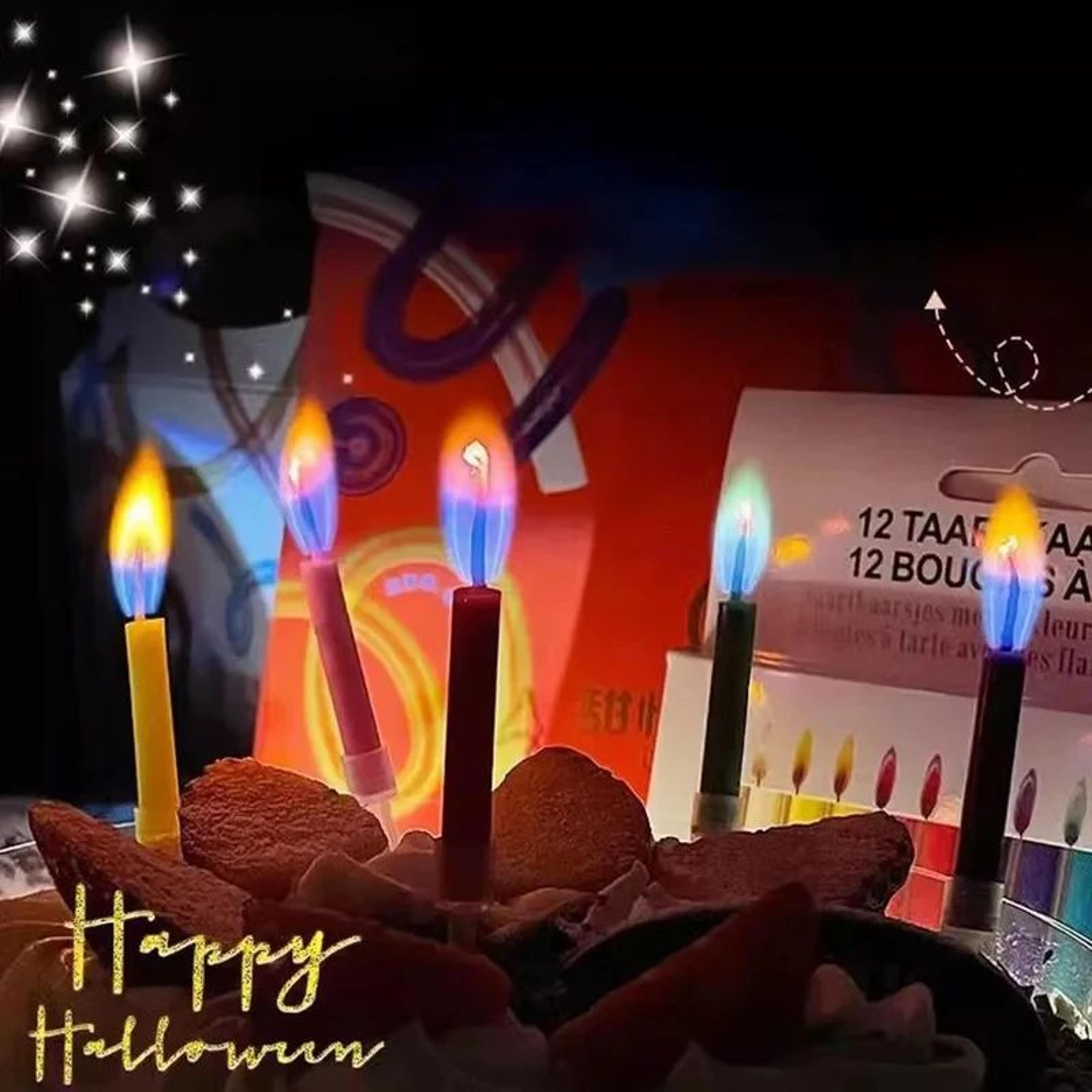 Rainbow Color Flame Birthday Candles  Colorful Cake Decoration Candles For Parties Weddings  DIY Ba 3