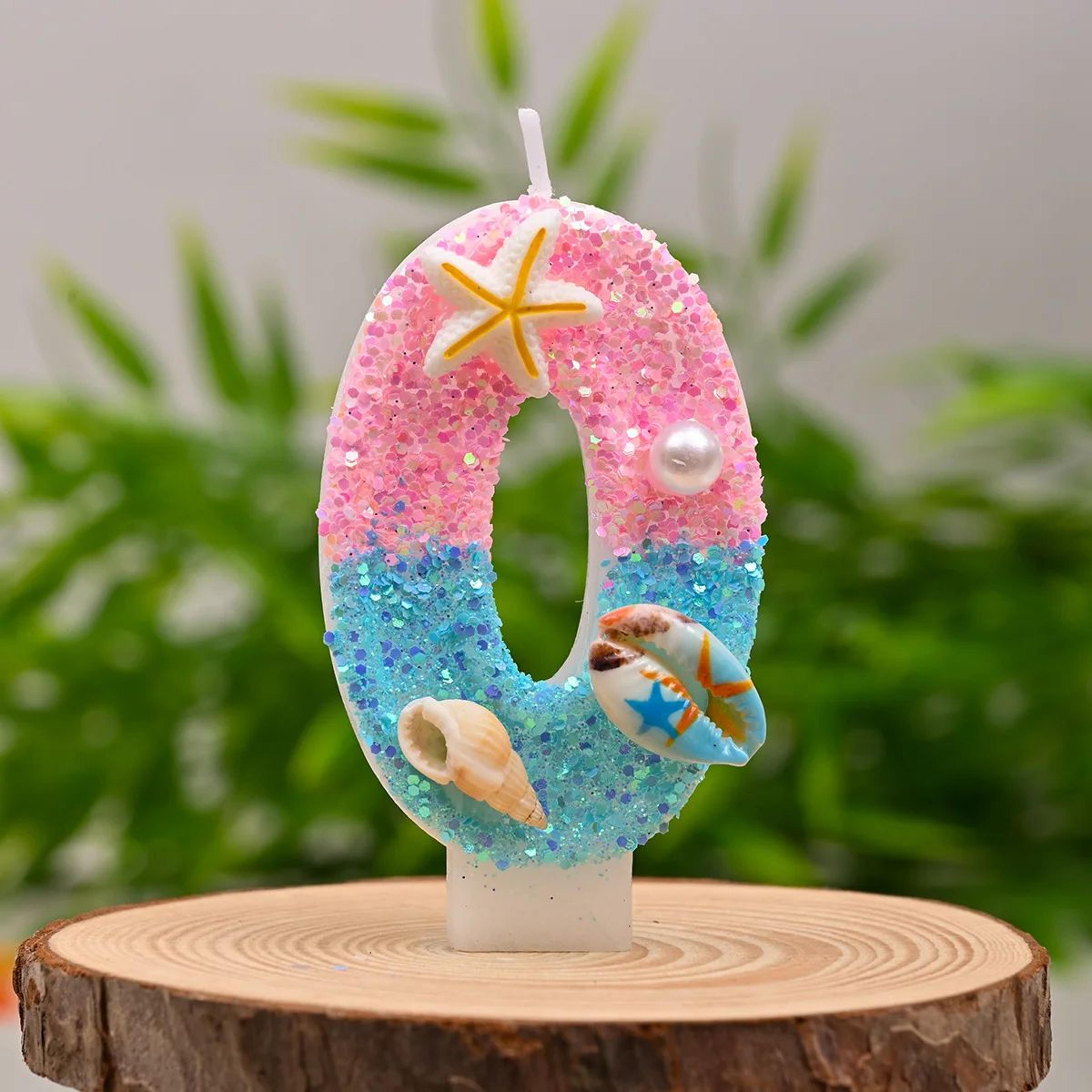 Gradient Blue Ocean Golden Snail Number Birthday Candle  09 Decorative Cake Topper For Kids  Party  6