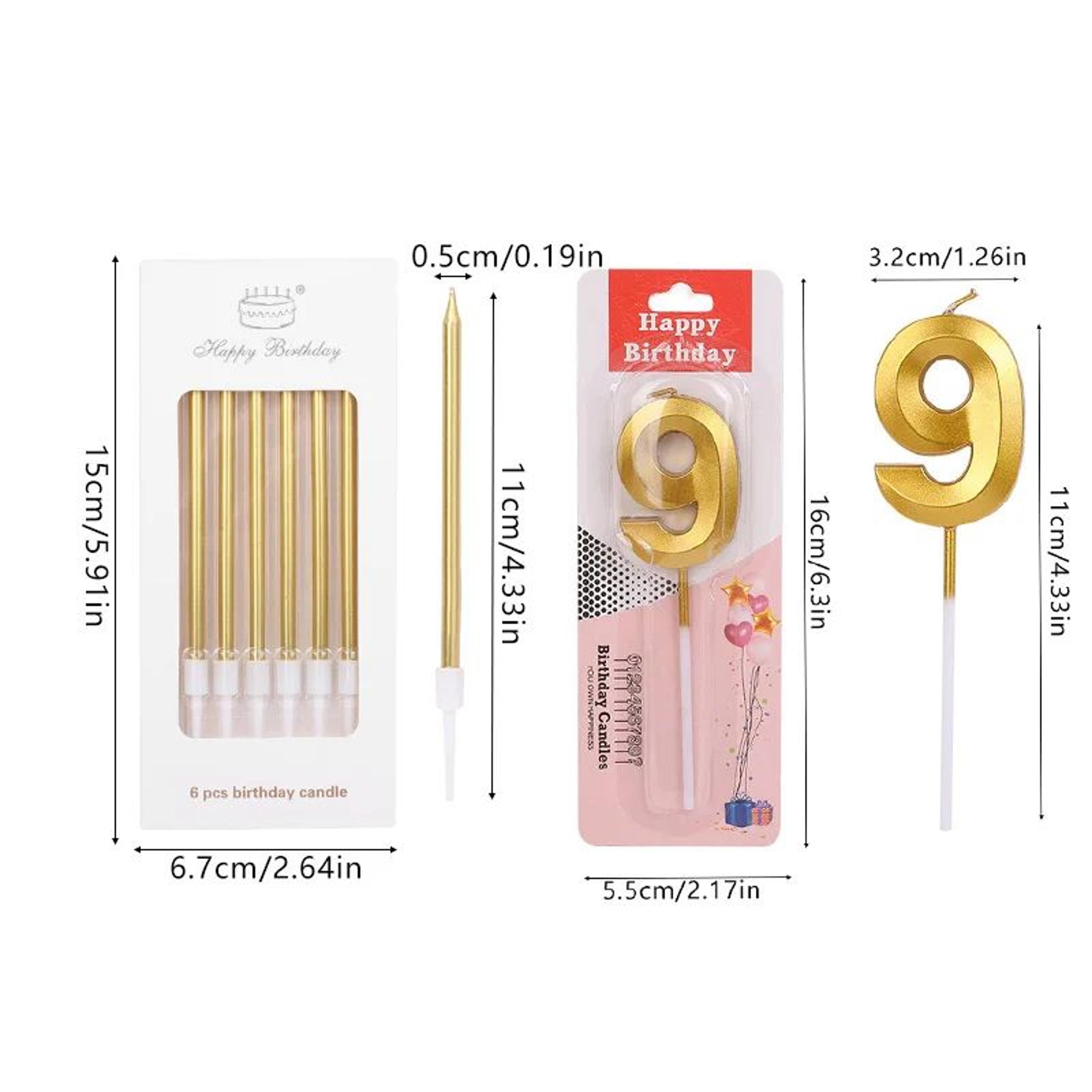 17pcs Golden Number Birthday Candles  Metallic Digital Cake Toppers For Birthday Wedding  Celebrati 6