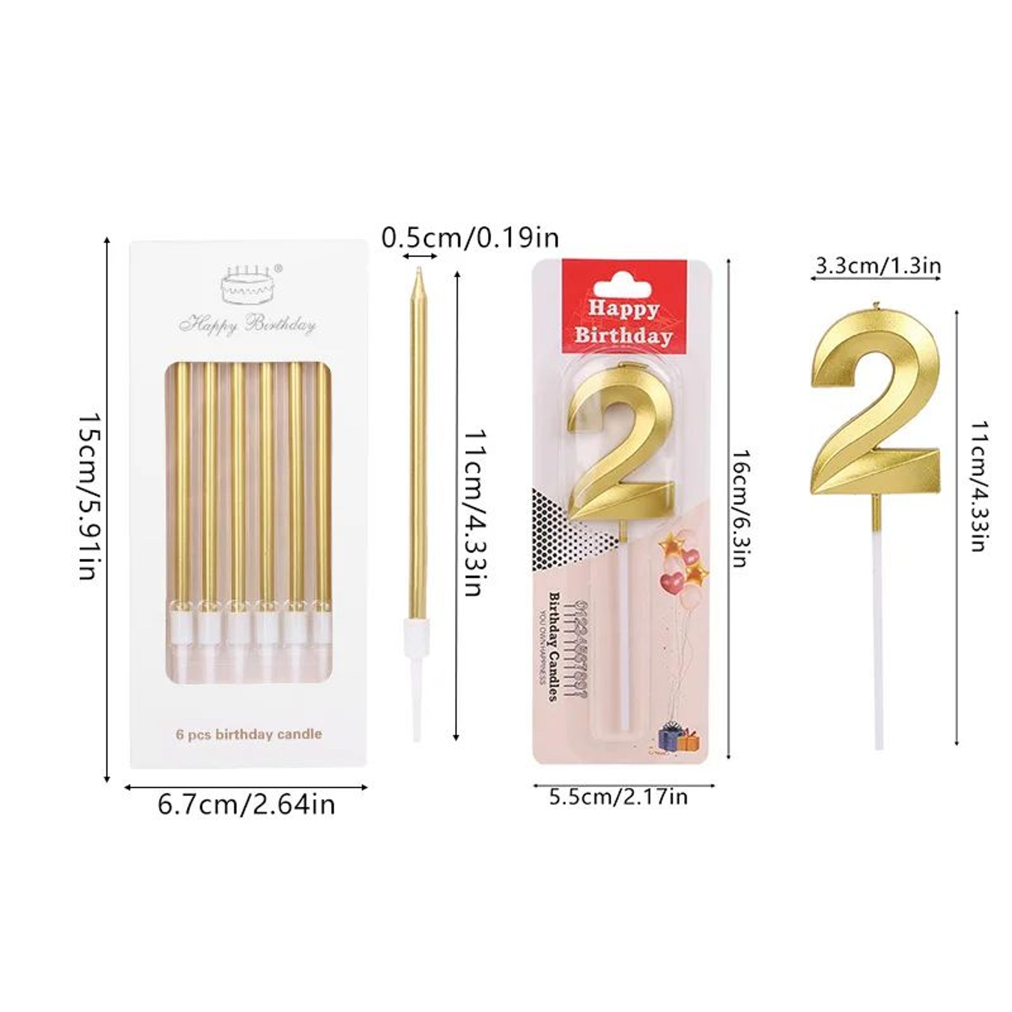 17pcs Golden Number Birthday Candles  Metallic Digital Cake Toppers For Birthday Wedding  Celebrati 11