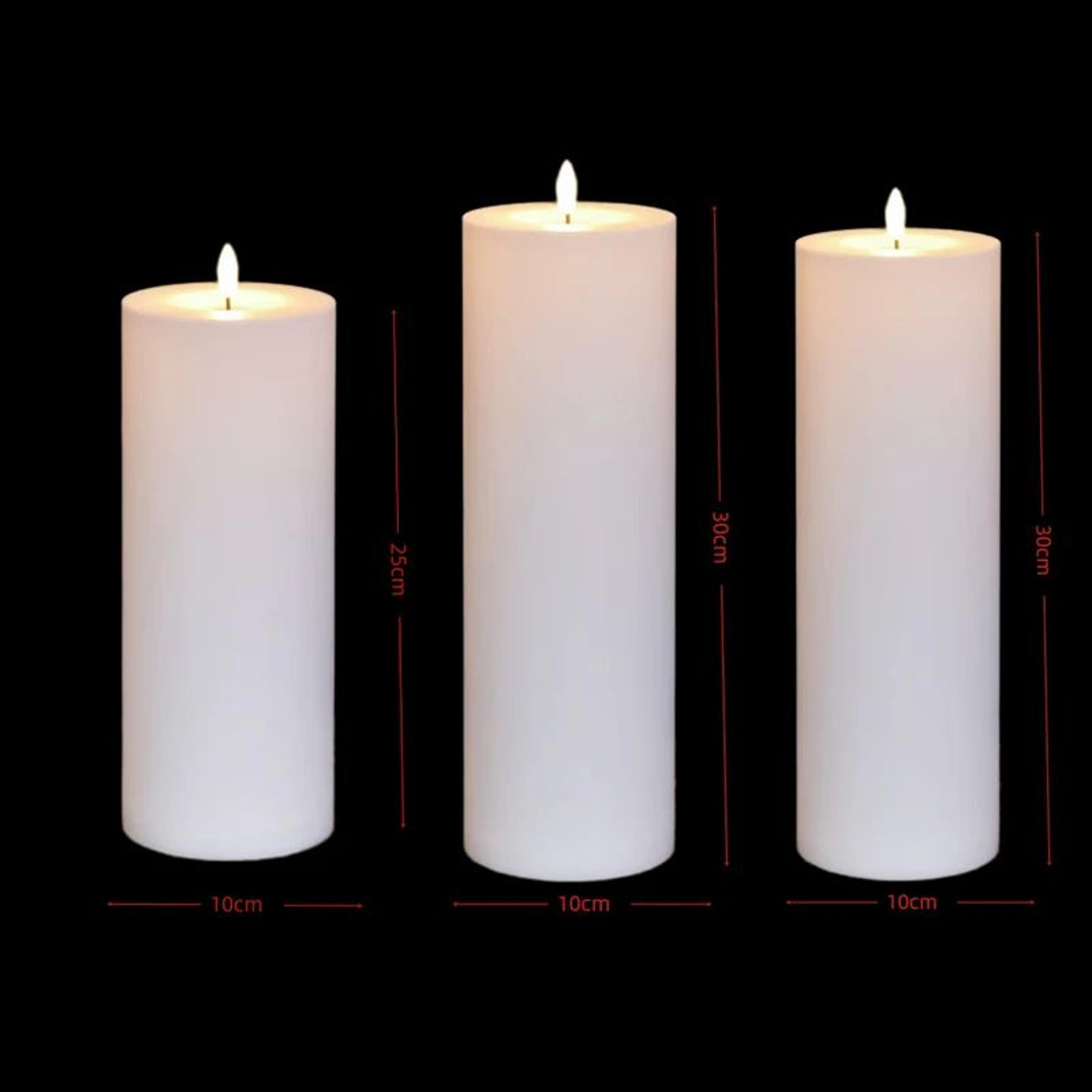 3pcs Flameless LED Pillar Candle Set With Remote  Timer  Battery Operated Flickering Real Wax Candl 7
