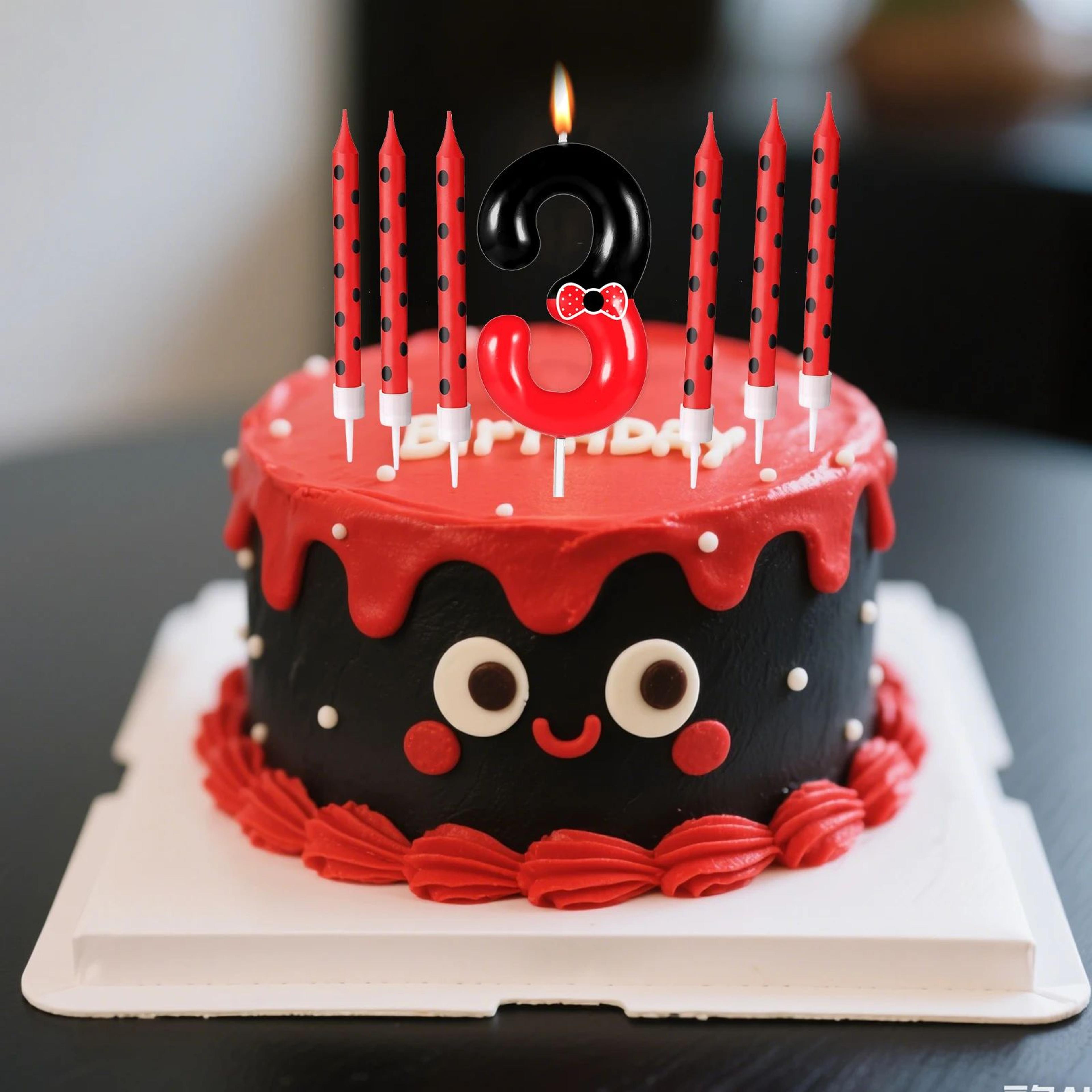 7pcs Black  Red Mouse Number Birthday Candles  Cartoon Cake Decorations For Boys  Girls Birthday Pa 1